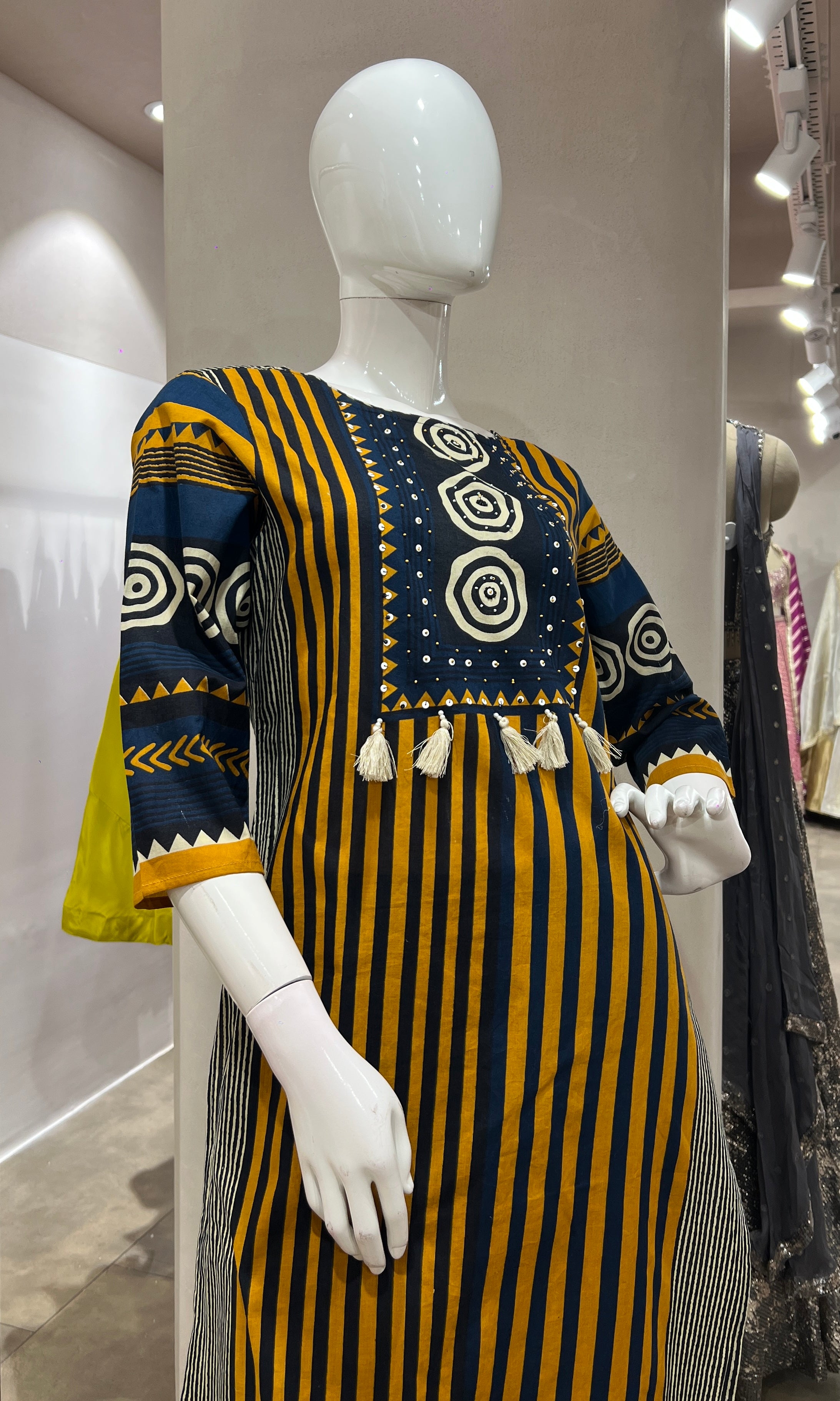 Yellow EMBROIDERED kurta set
