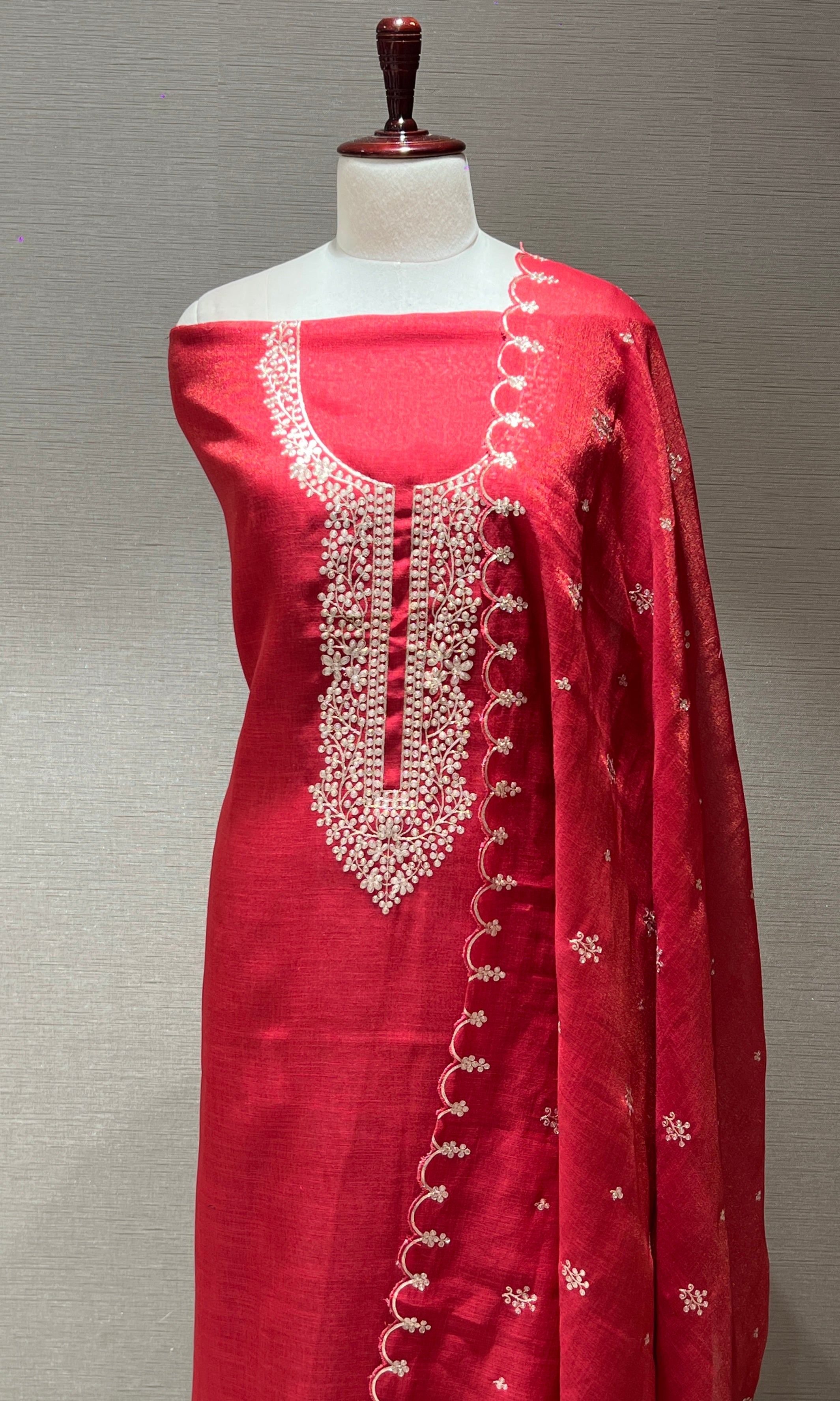 Red dress material