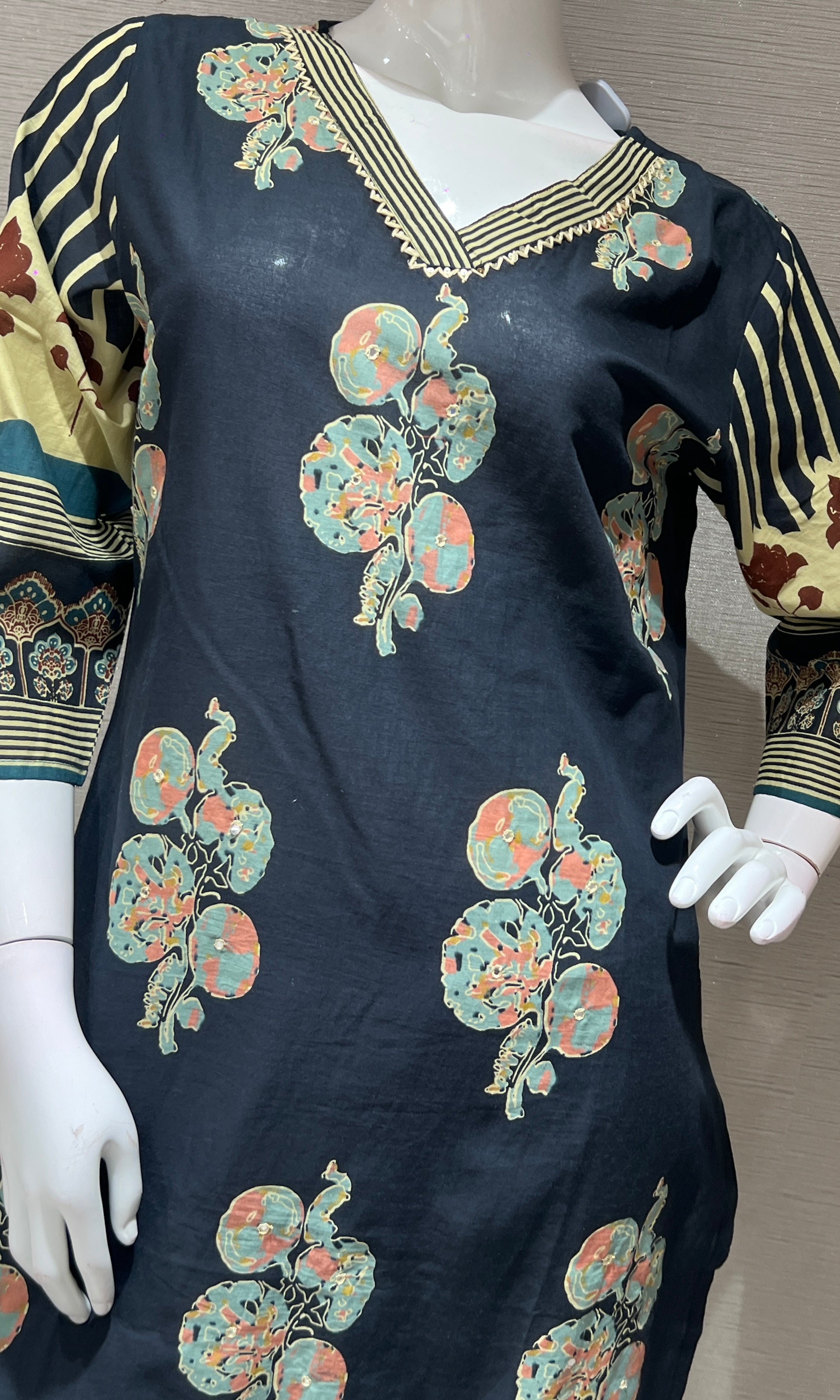 Black PRINTED kurta set