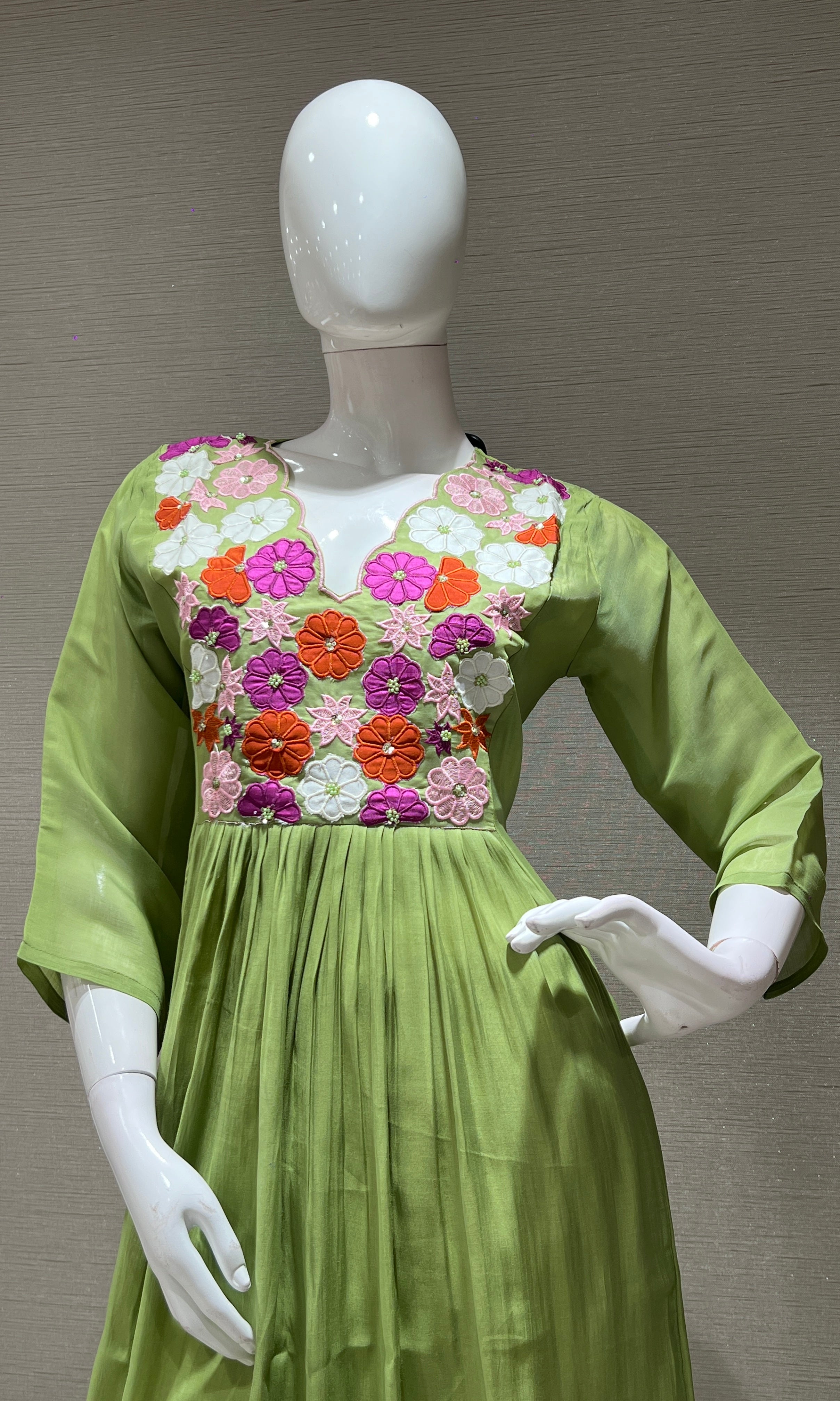 Green Floral KURTA SET