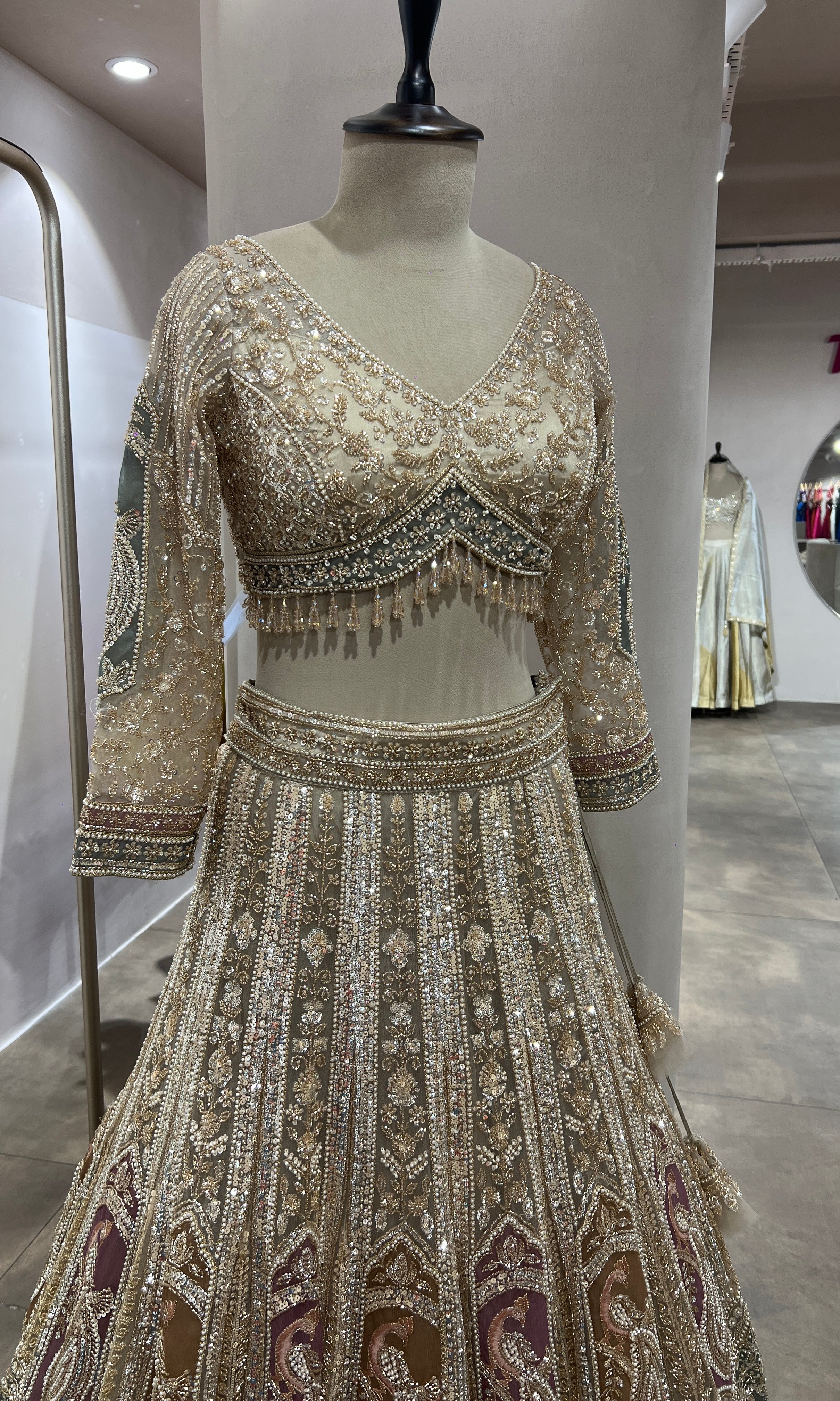 GOLD HEAVY INTRICATE EMROIDERED LEHENGA