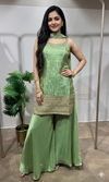 Green Georgette Sharara Set