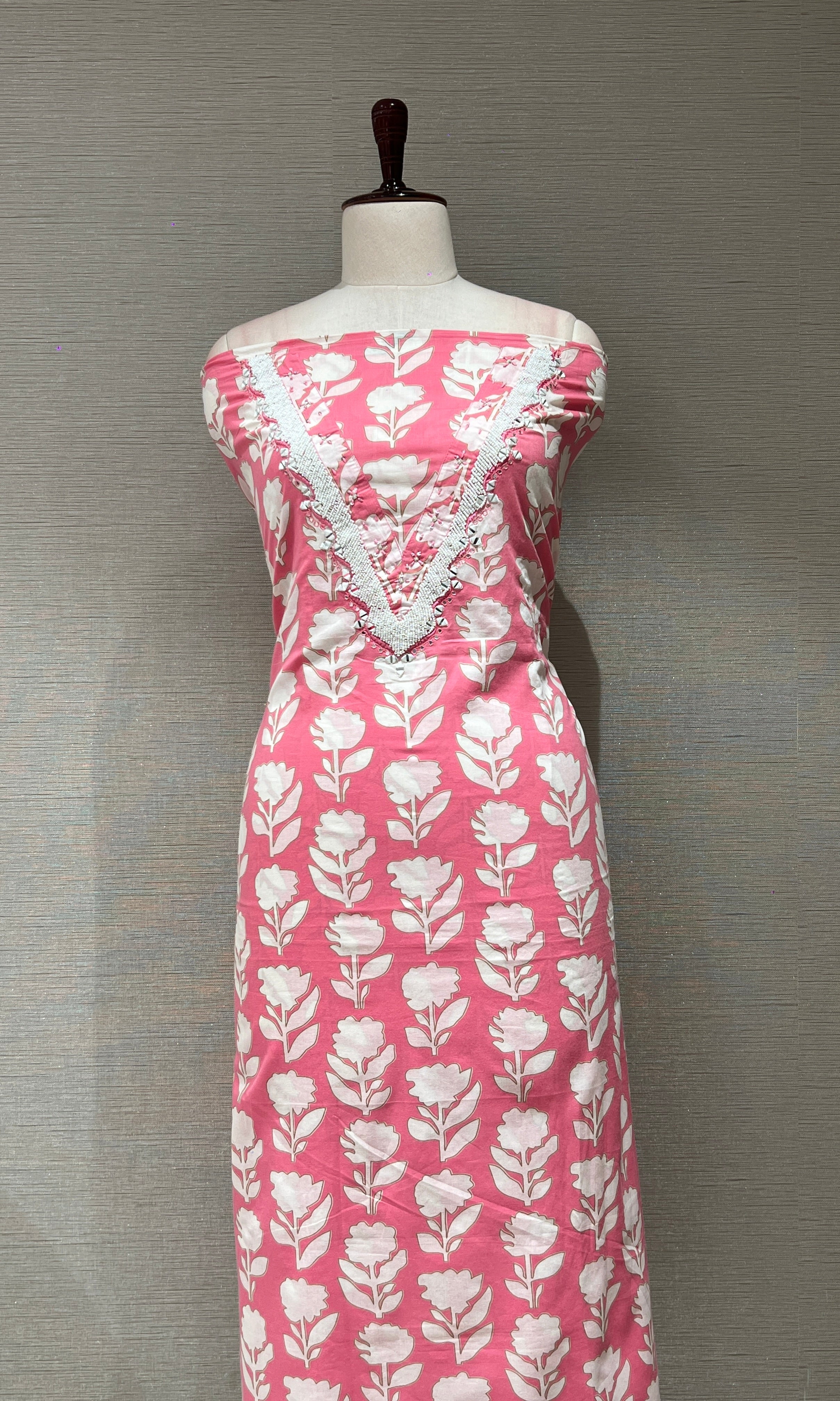 Light pink dress material