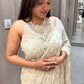 Pearl white ready to wear Saree