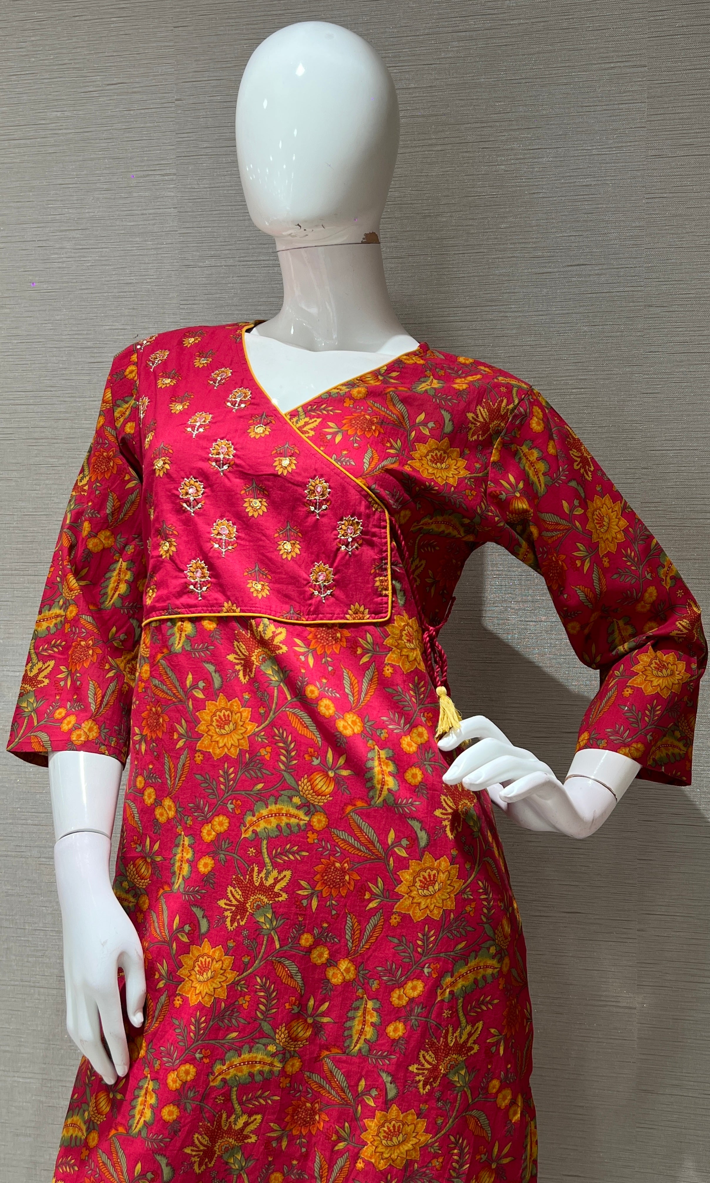Pink ETHNIC PRINTED kurta set
