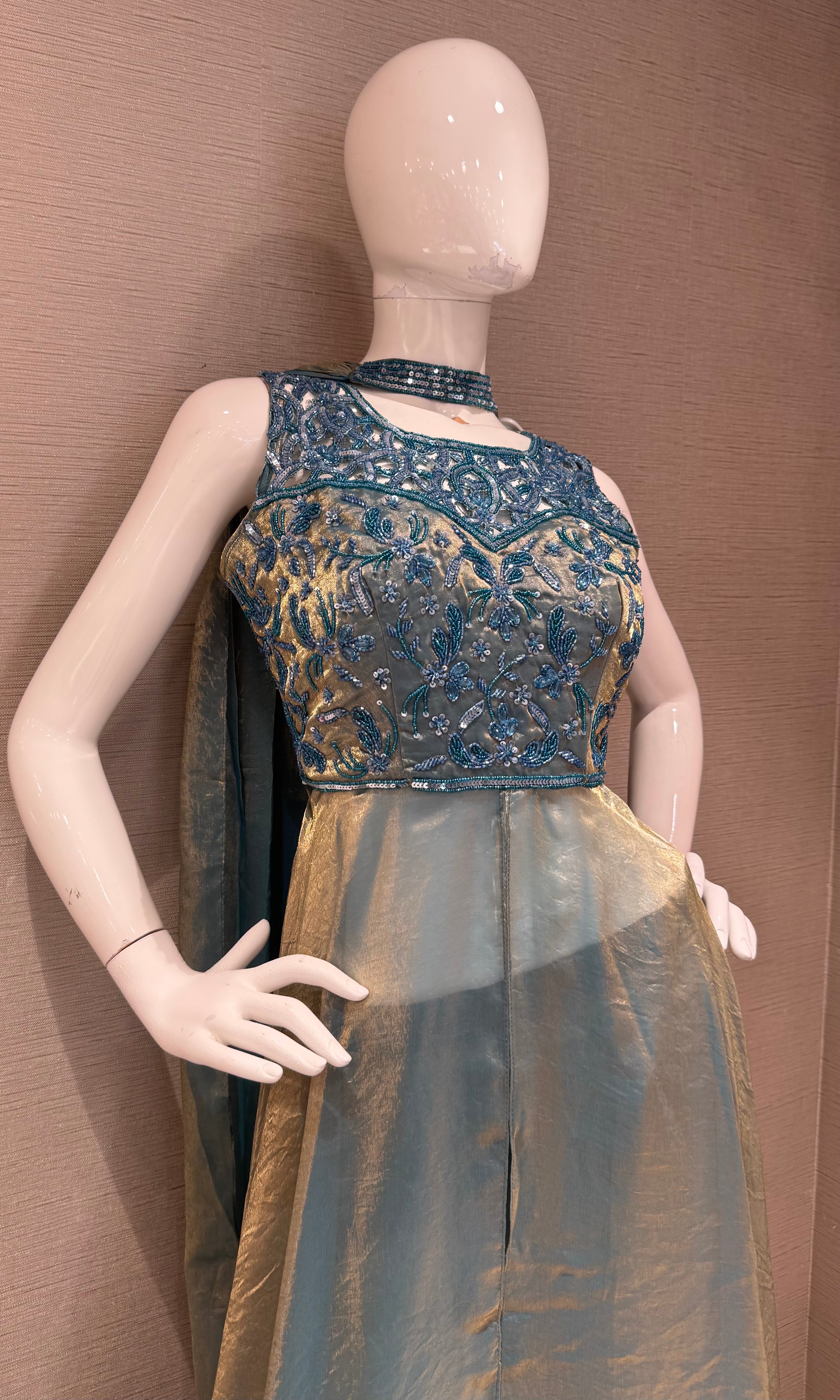Rama Shimmer Maxi Palazzo with Embellished