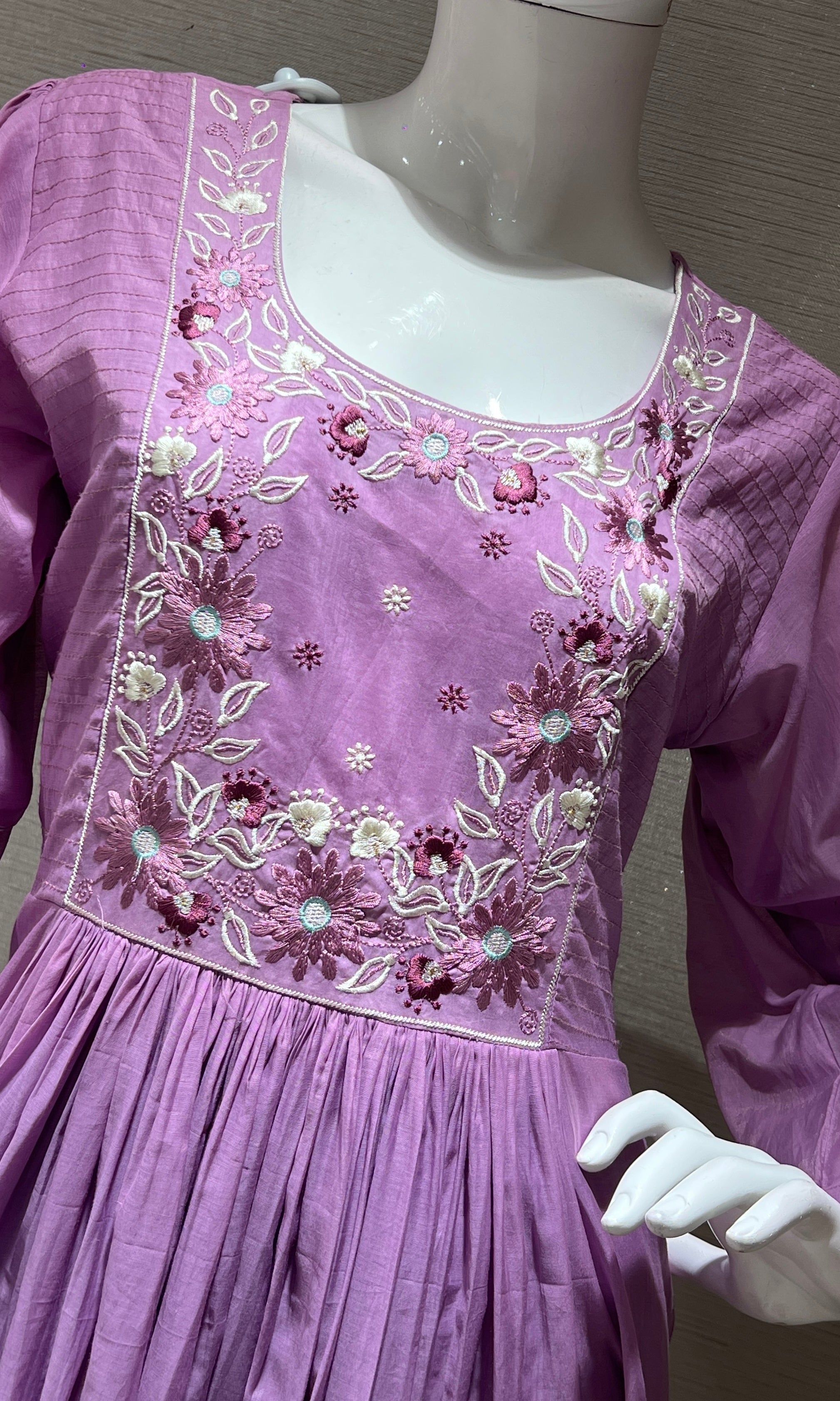 Purple Mul Chanderi kurta set