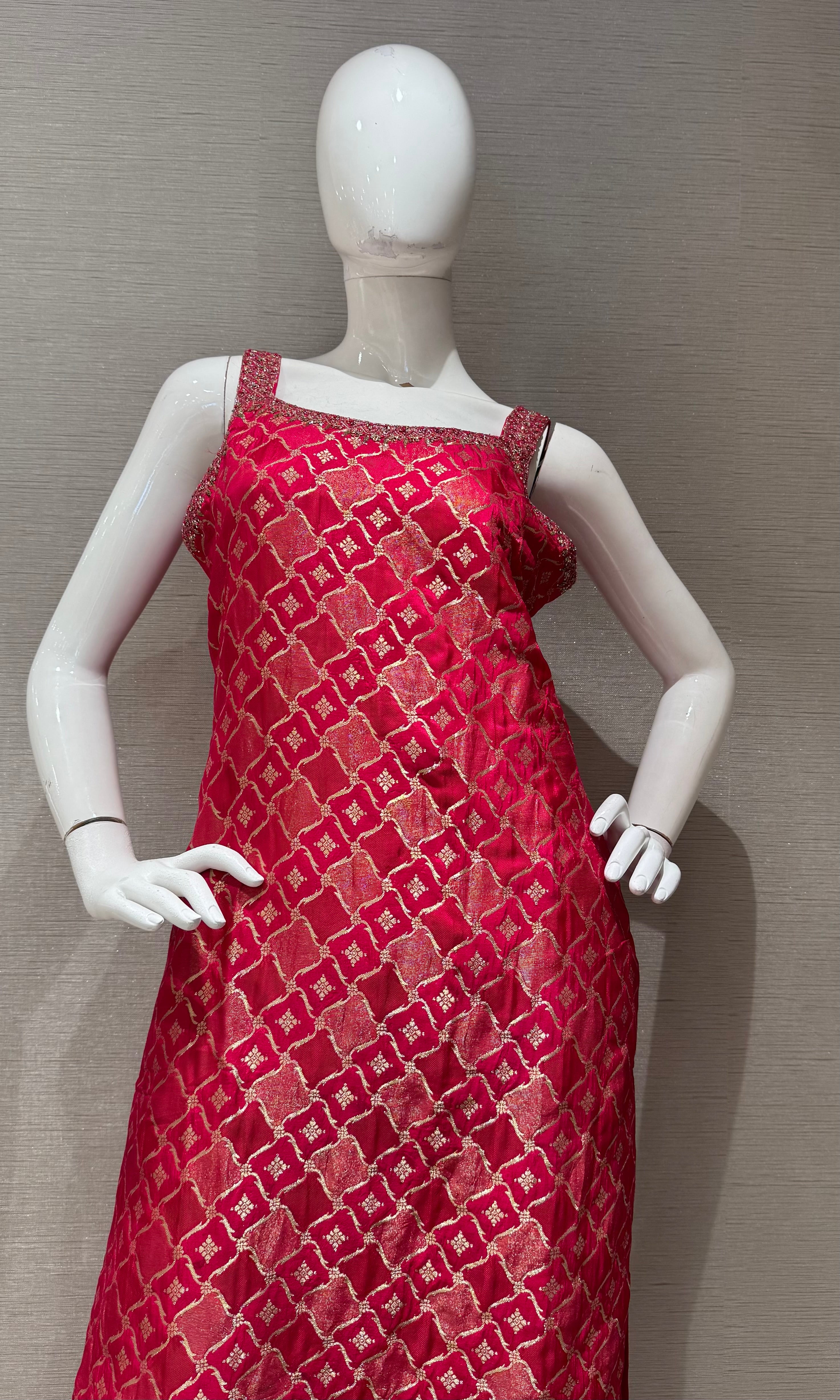 Pink Geometric Ethnic Kurta Set