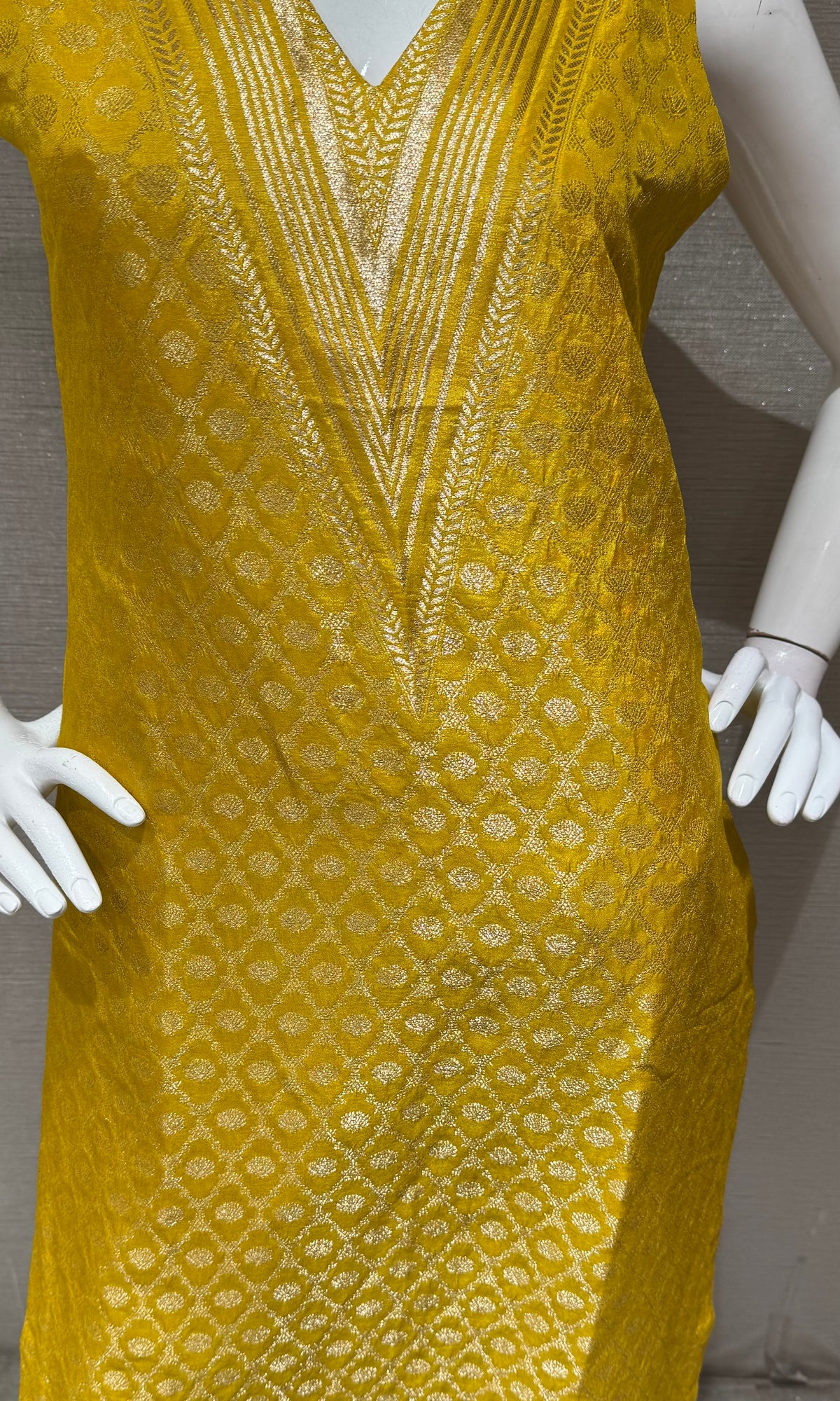 Yellow Golden Embroidered Kurta Set with Dupatta
