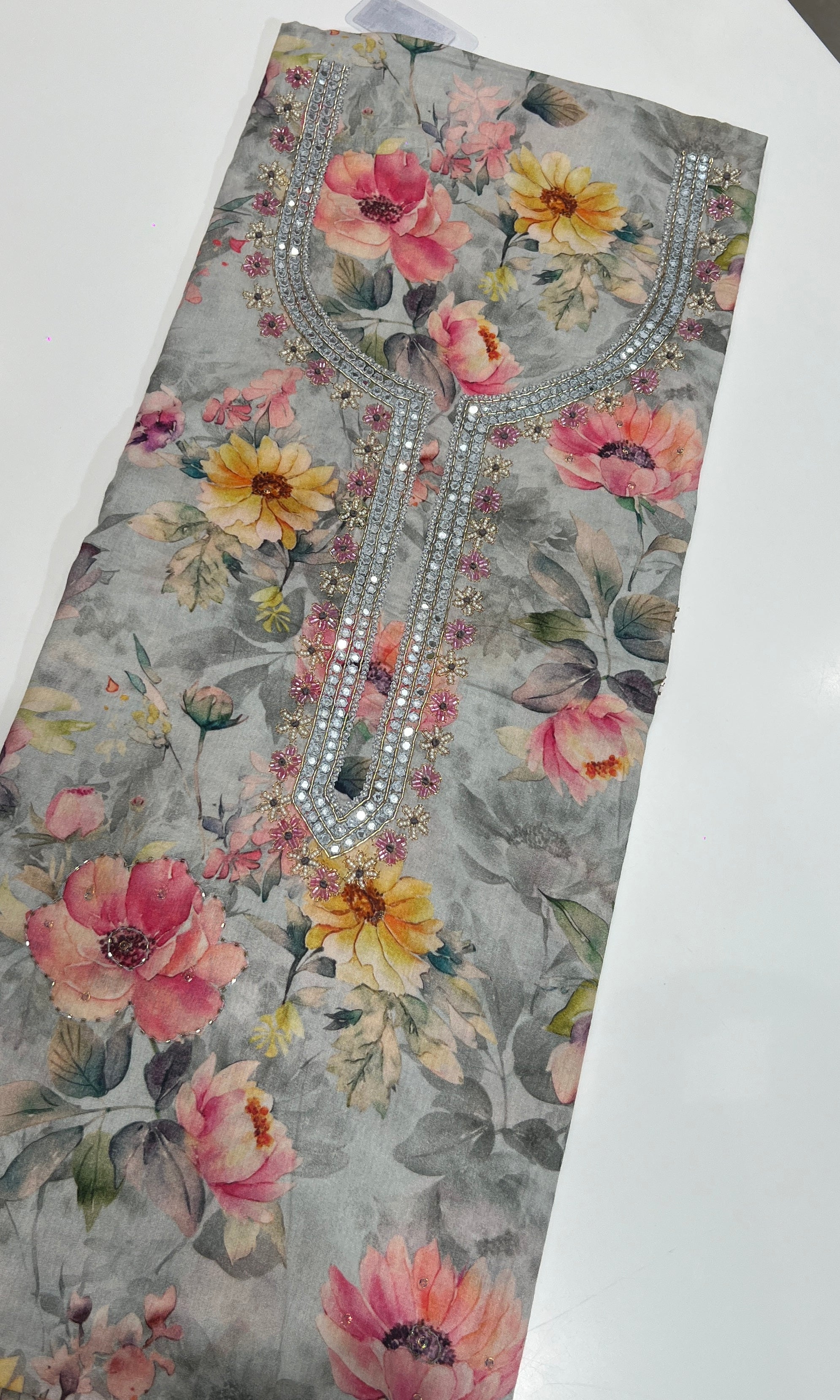 Sea blue dress material