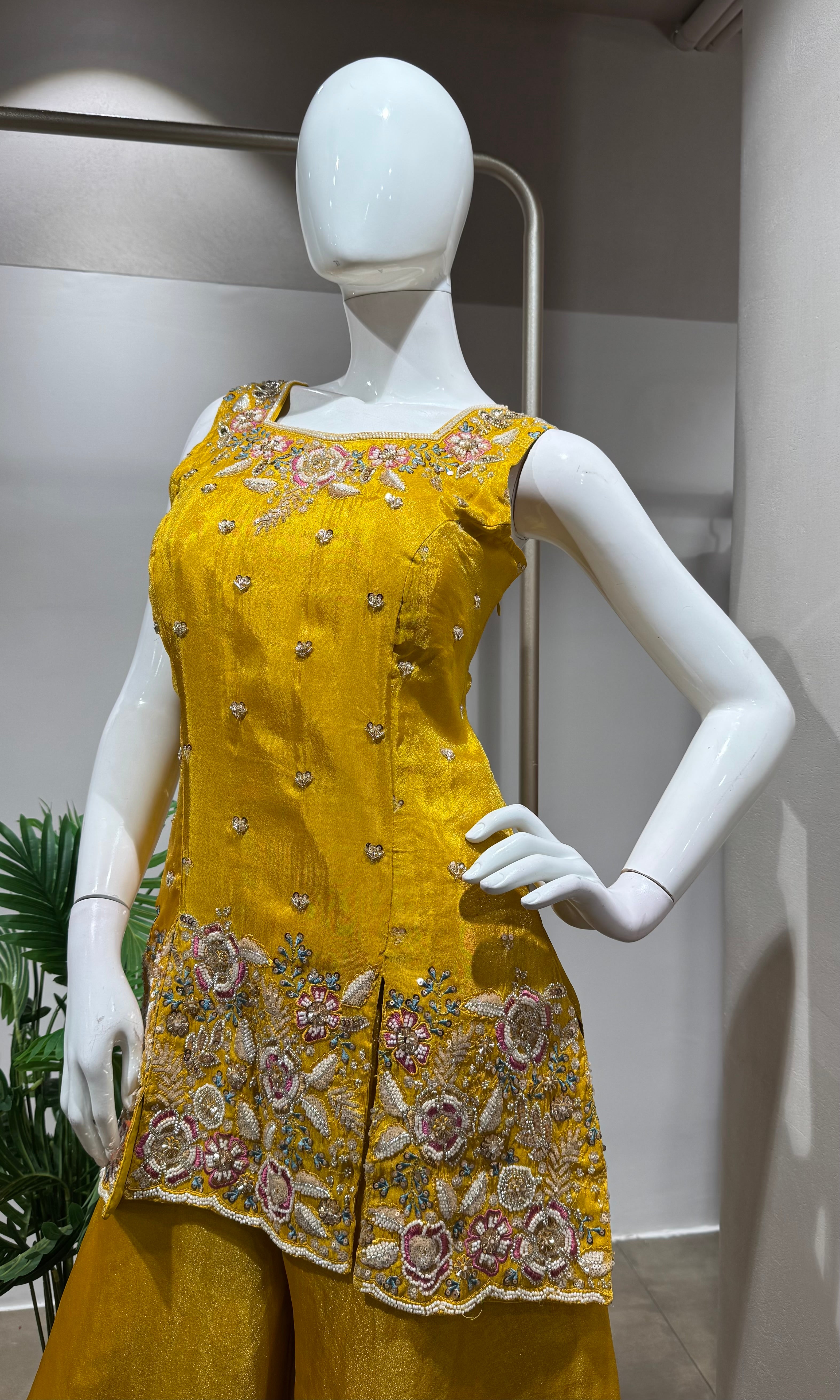 YELLOW GOLDEN GLOW SHARARA SET