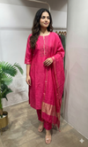 Pink Embroidered Kurta Set with Dupatta