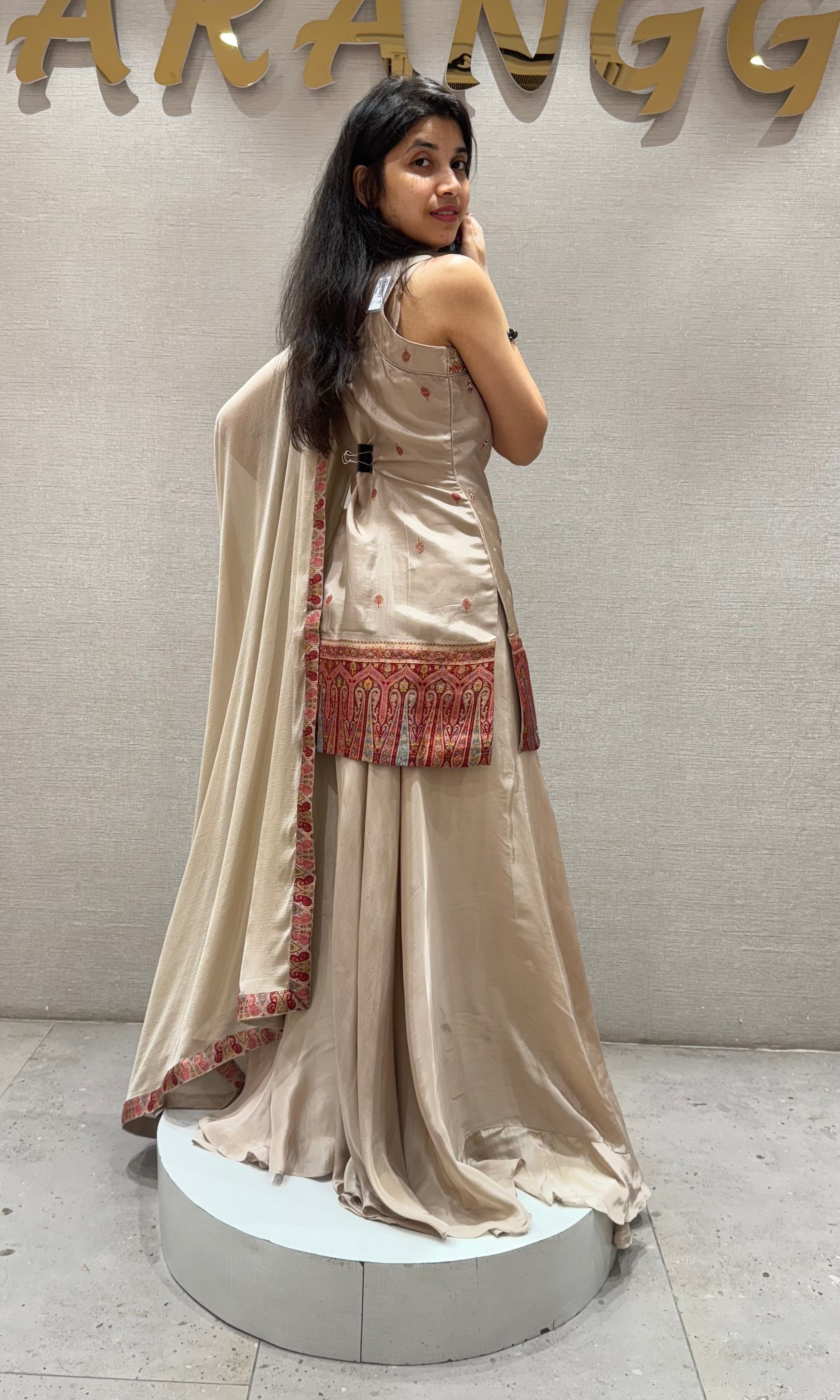 Cream EMBROIDERED SHARARA SET