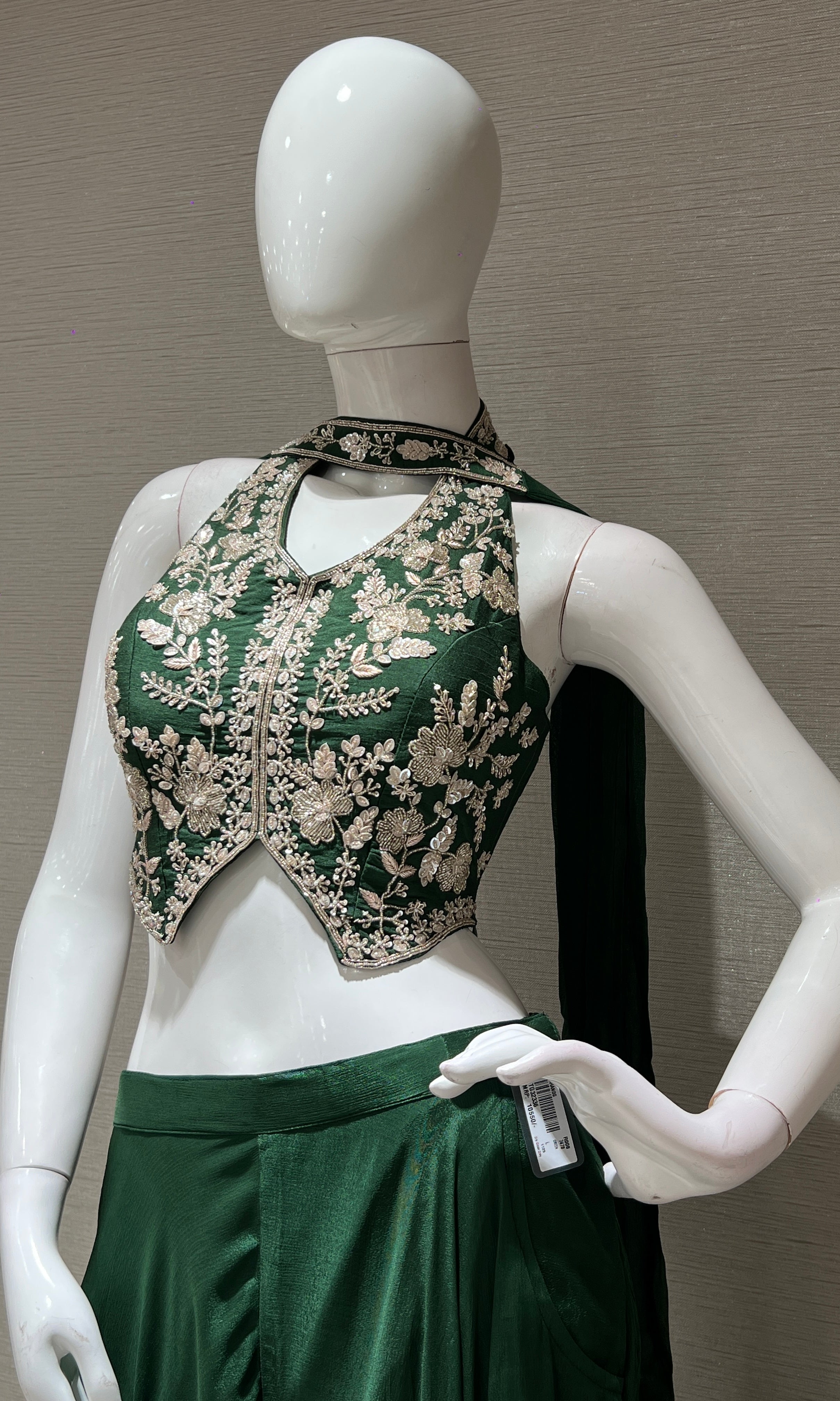 Green and Gold Halter Neck Palazzo set