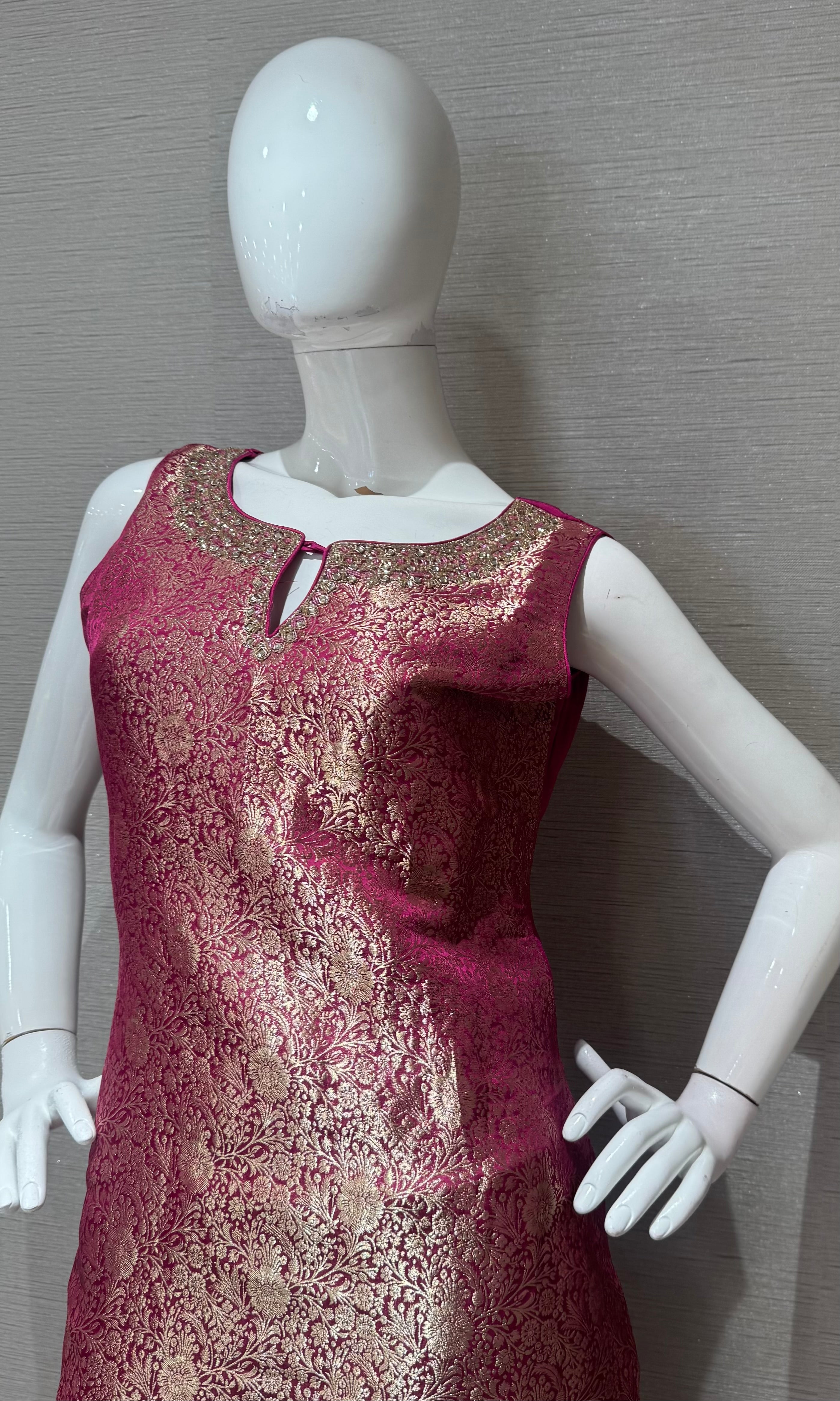 Violet Banarasi ethnic kurta set