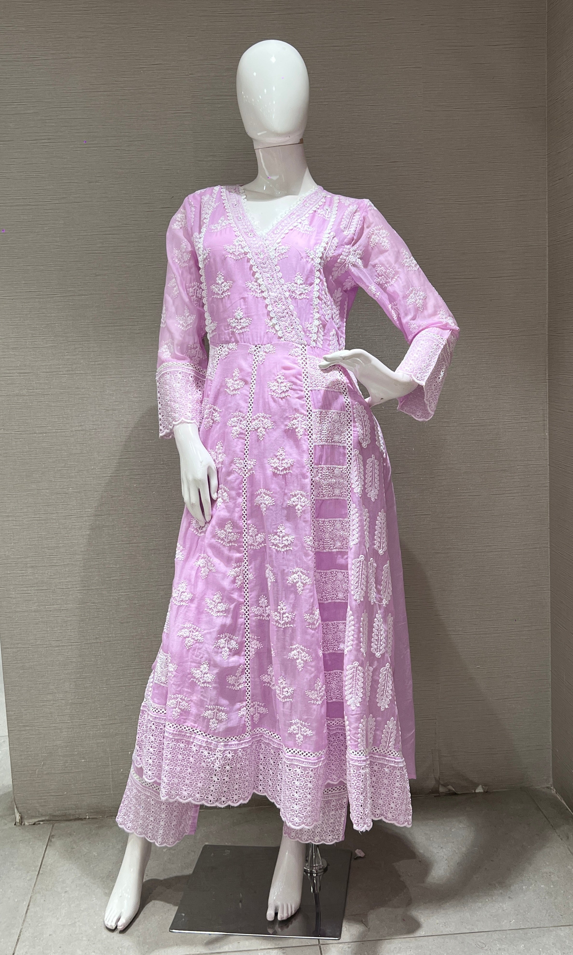 LAVENDER Chikankari Anarkali kurta set