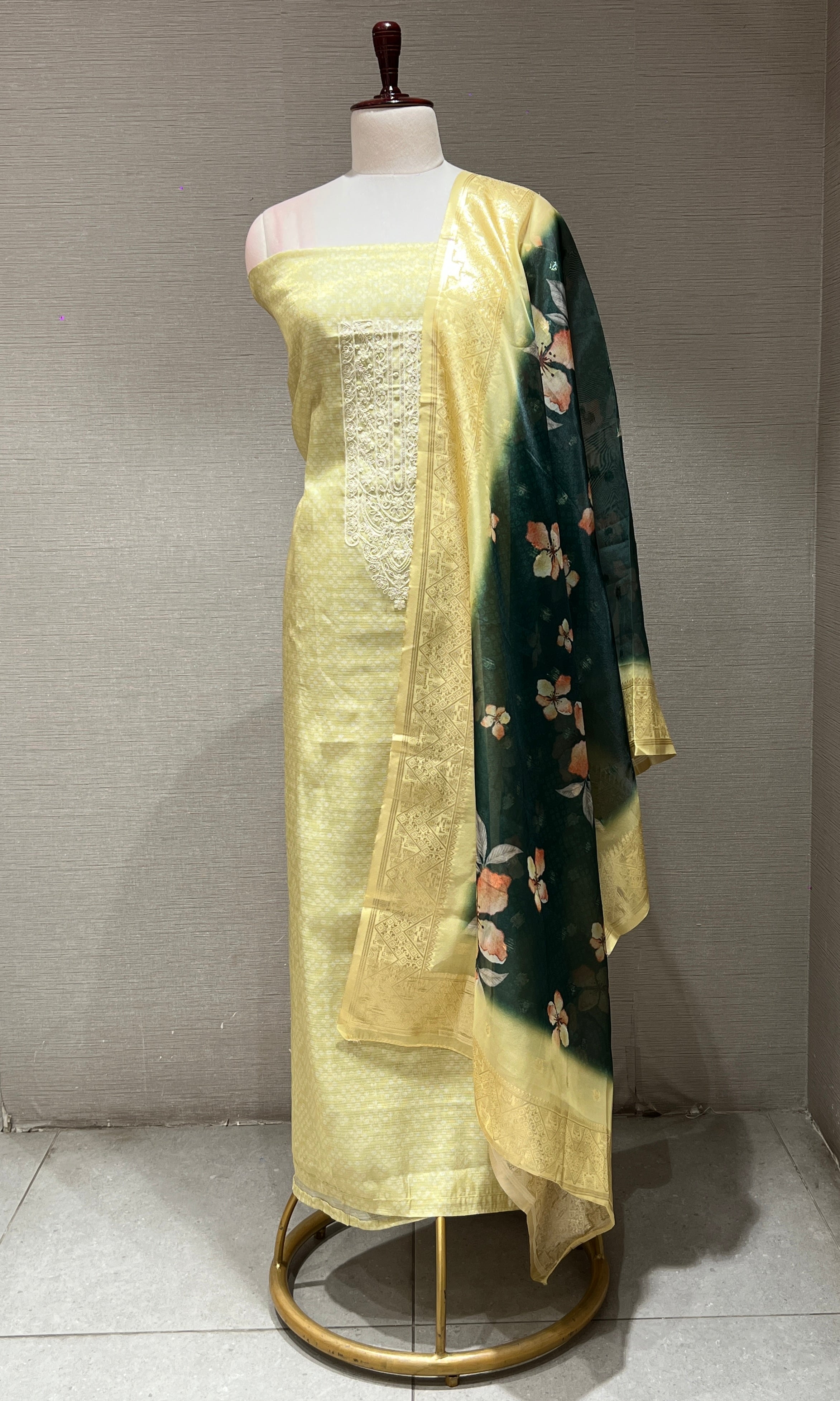 PISTA GREEN  DRESS MATERIAL