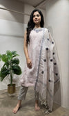 Baby Pink Embroidered Kota Kurta set