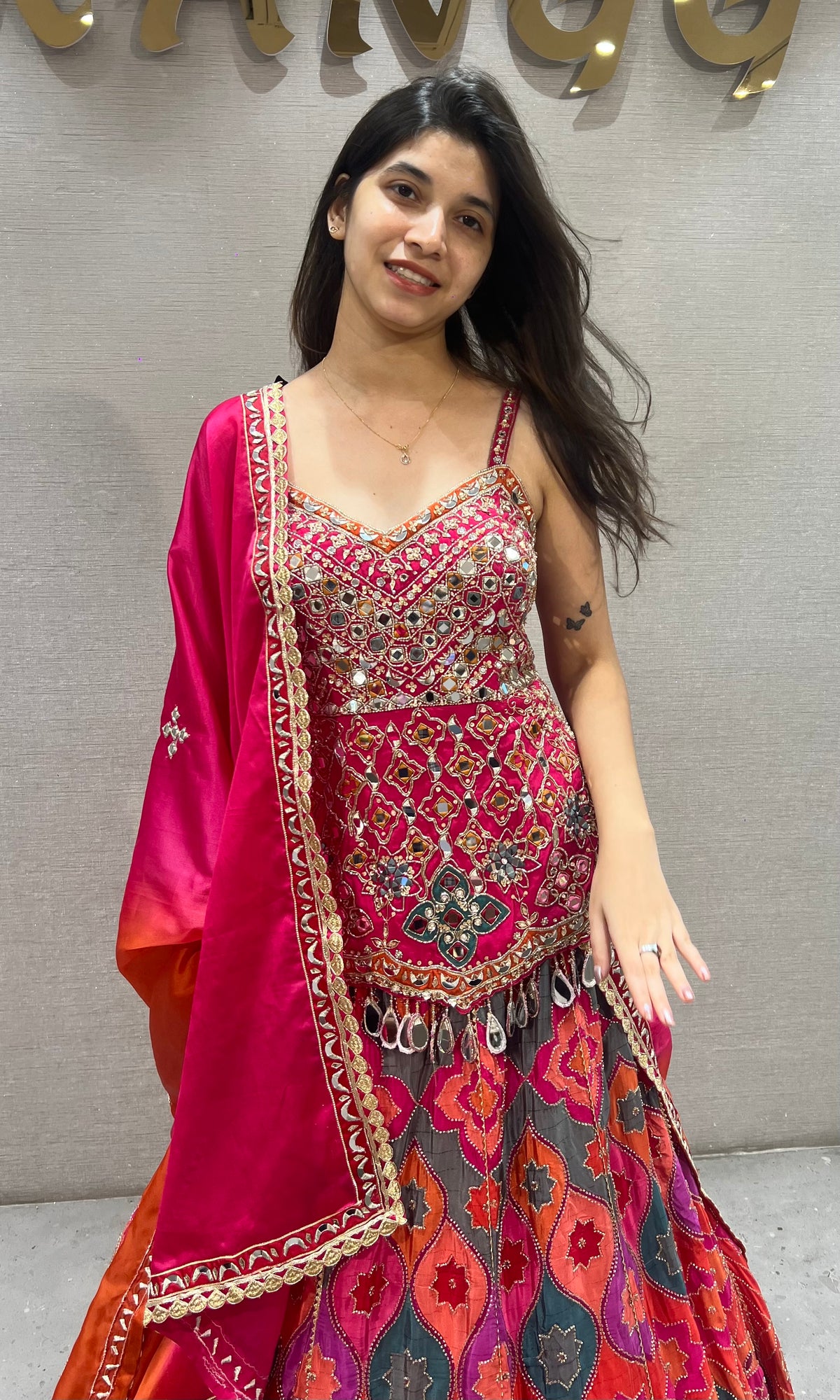 Rani Multi Color Patola Print Silk Lehenga Choli Set