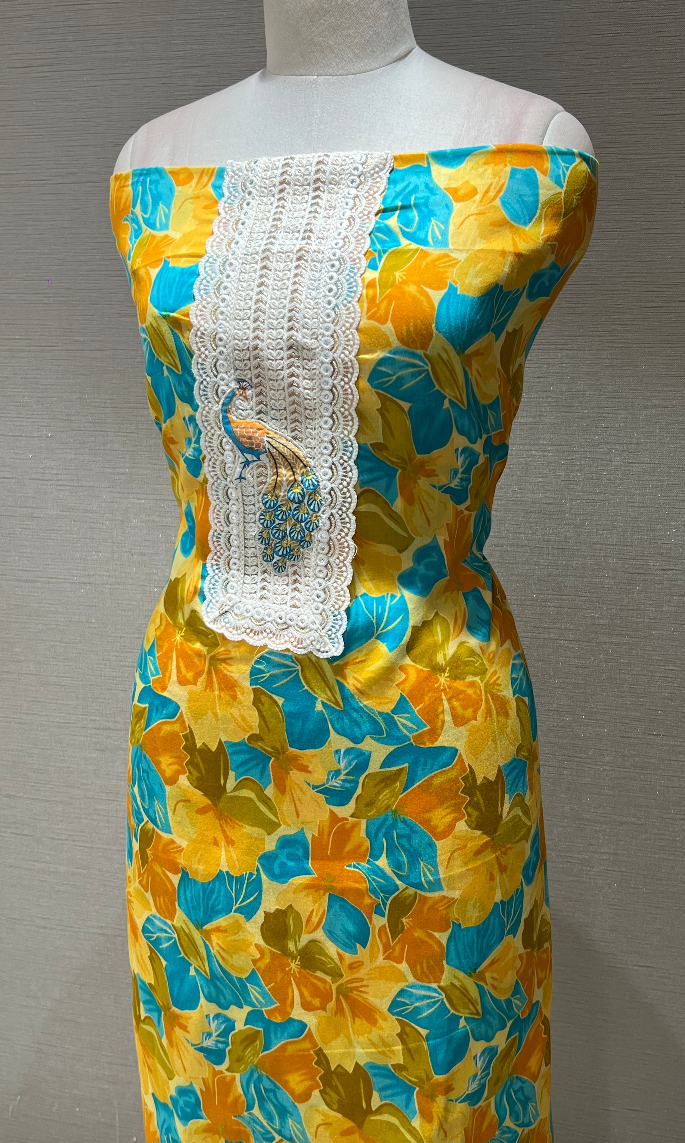 Mustard yellow dress material