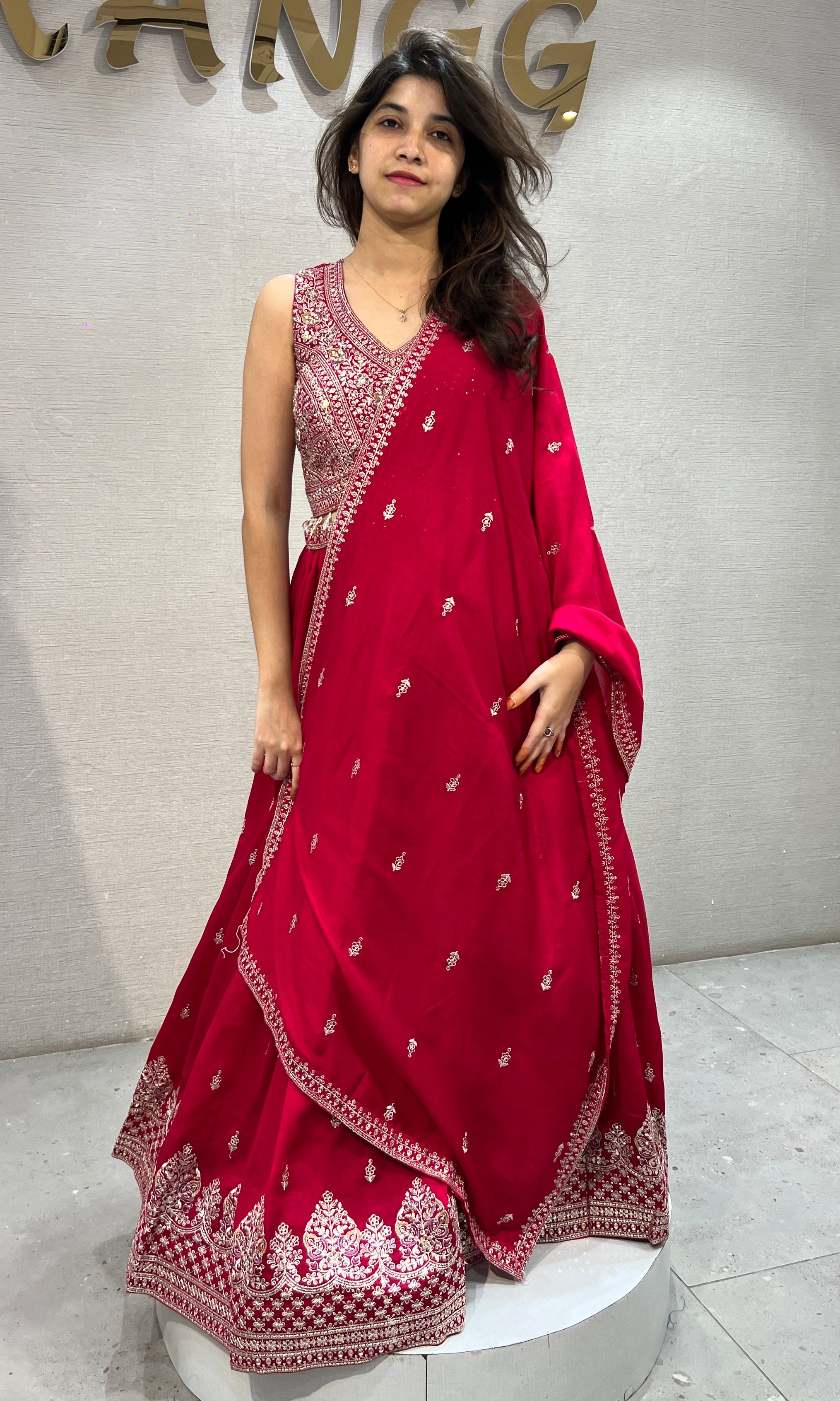 pink raw silk embroidered lehenga set