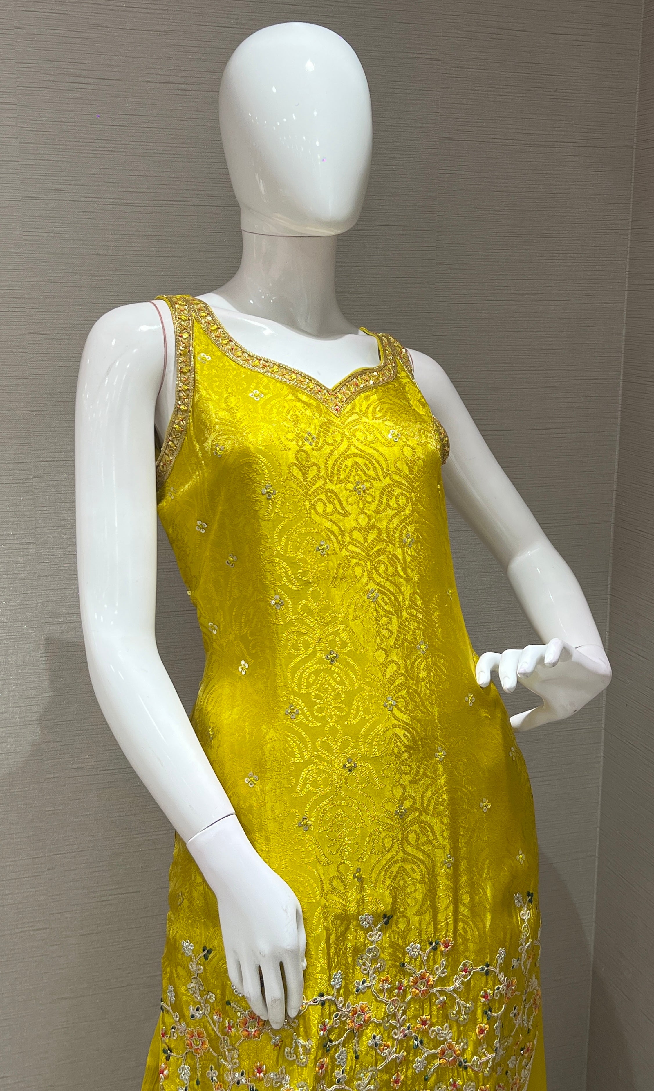 Mehandi green EMBROIDERED SHARARA SET