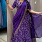 Purple lehanga with designer blouse