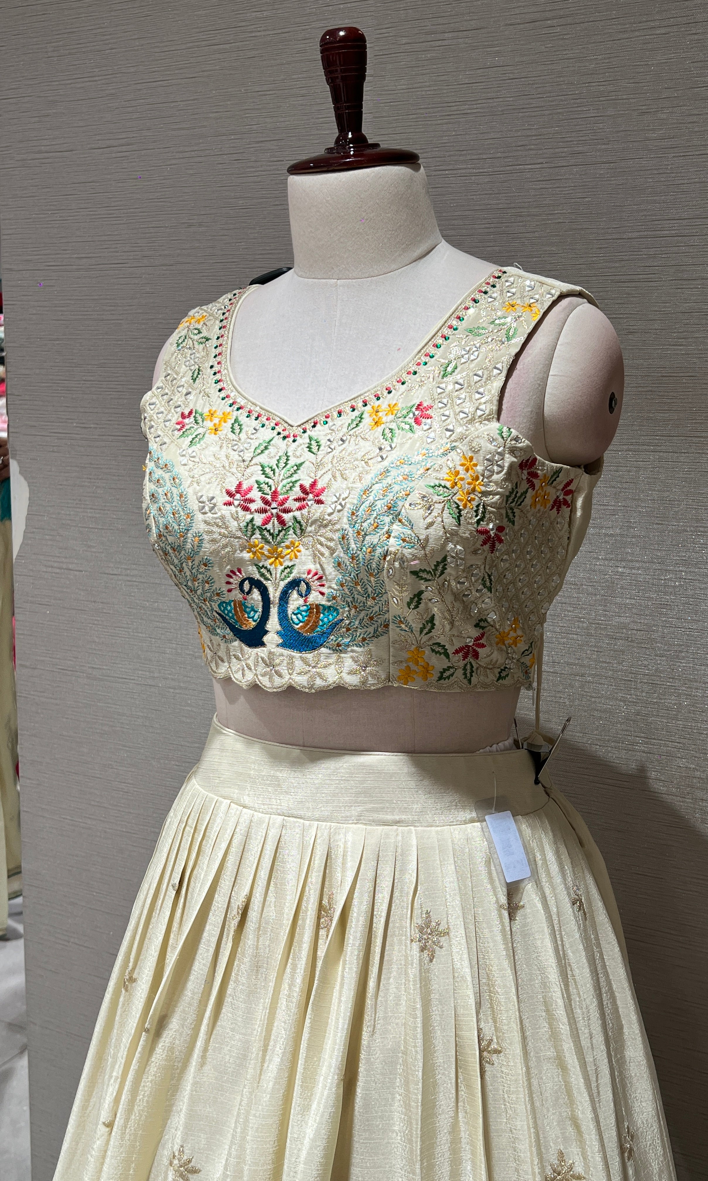 Cream Lehenga