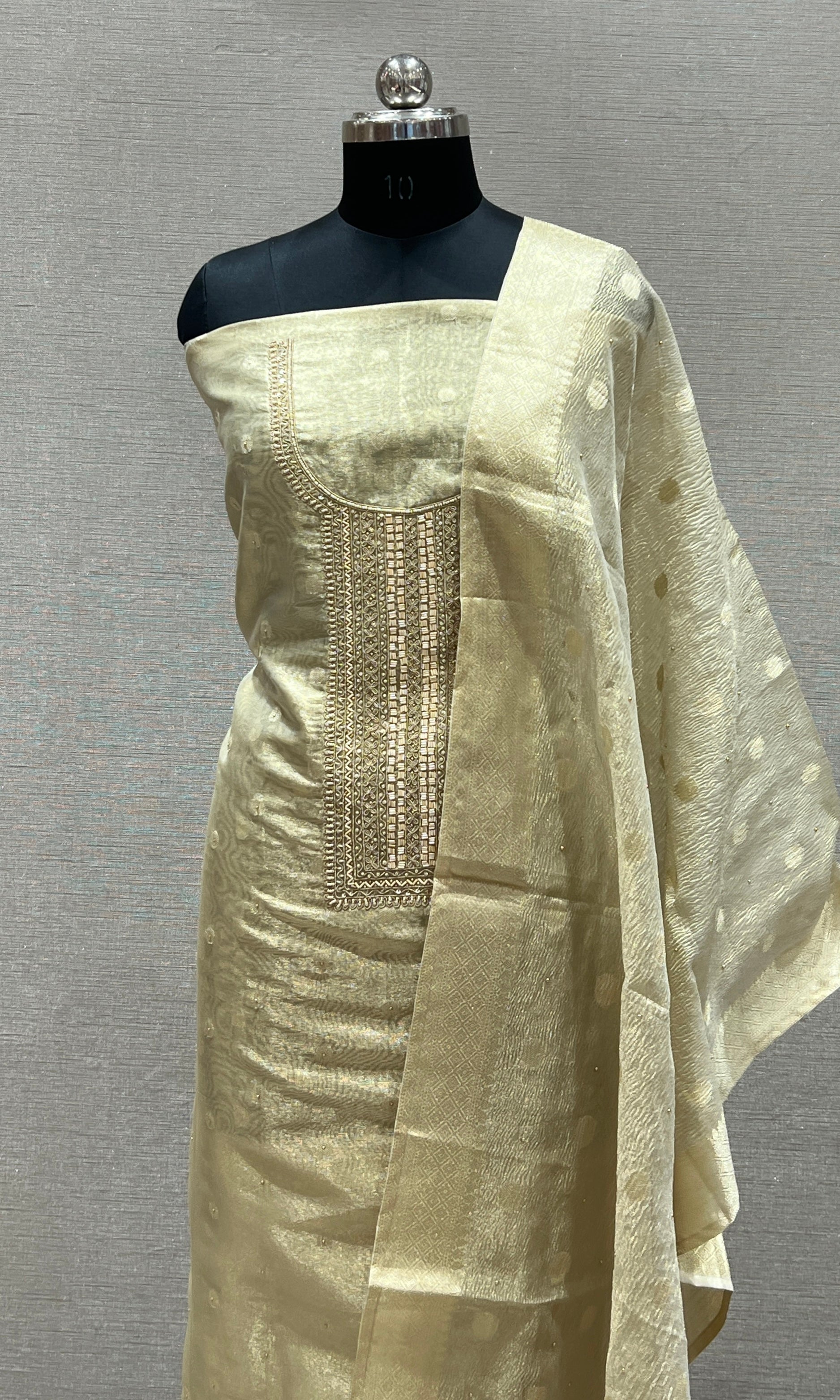 Gold dress material