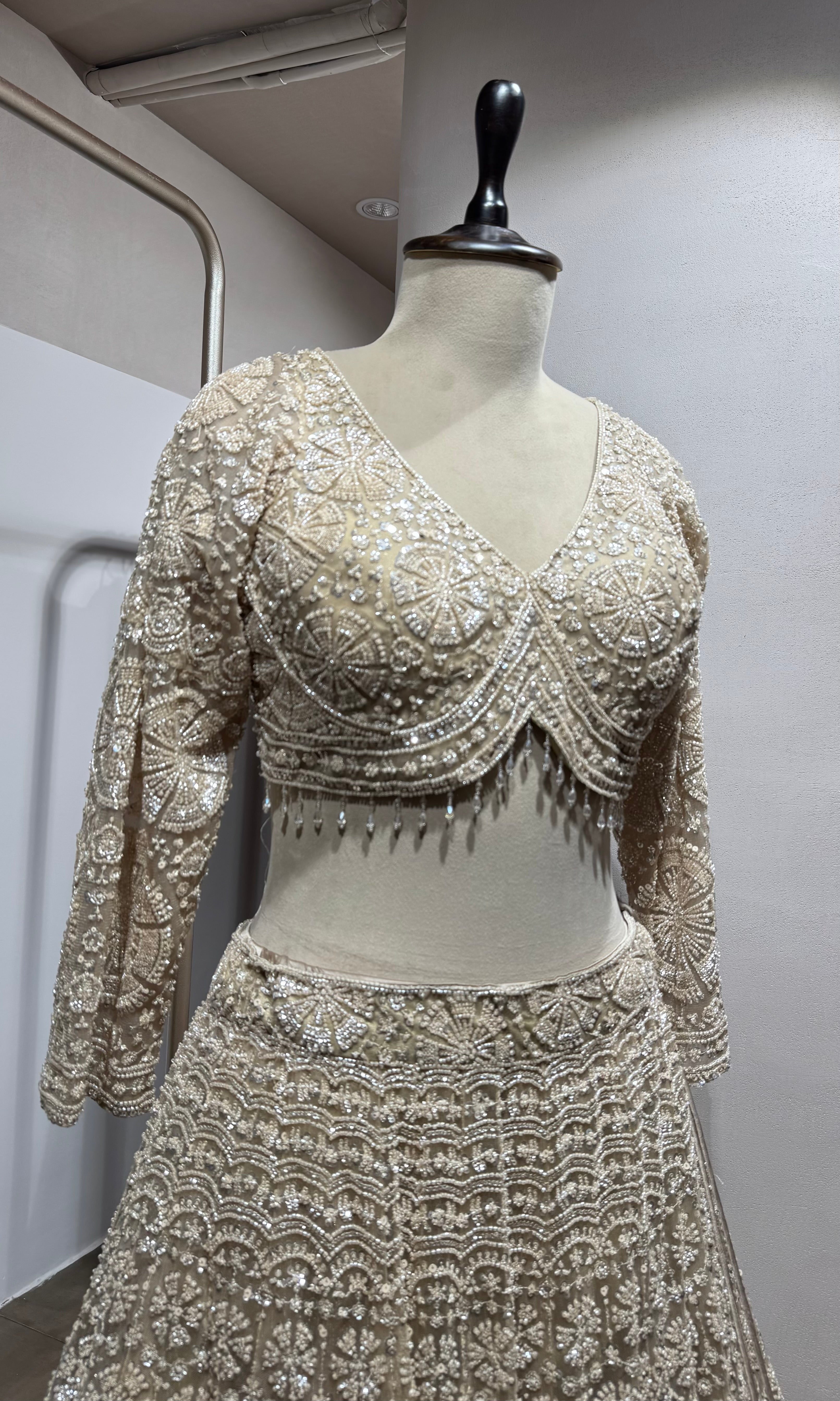CHIKOO gold lehenga with sequins embroidery