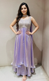 Lavender Embroidered shimmer tissue palazzo set