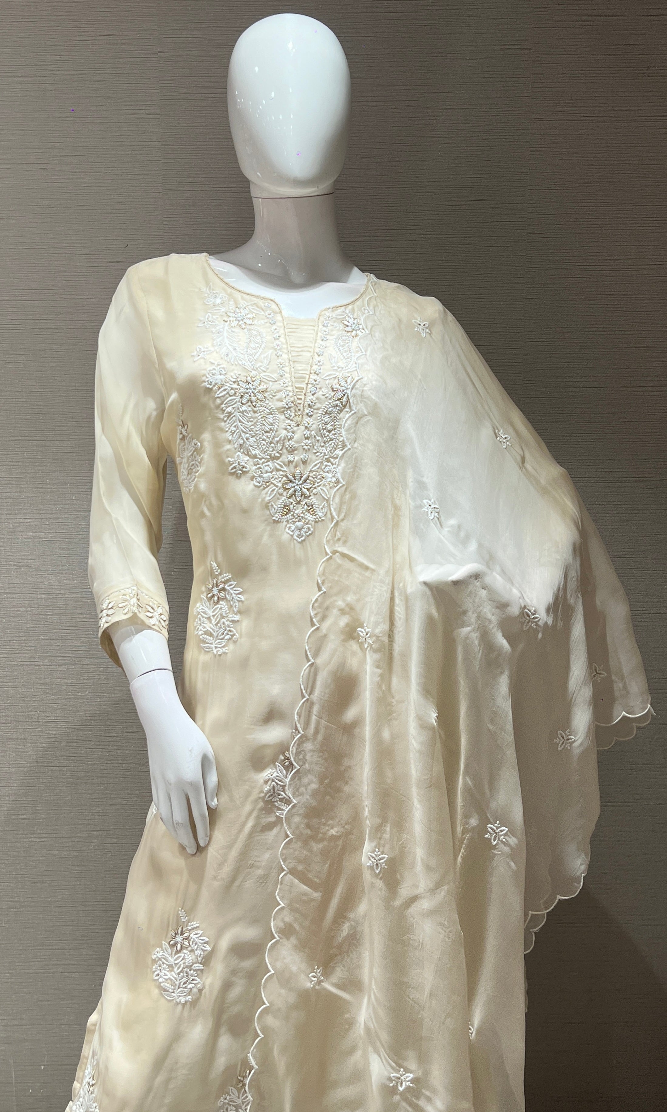 Ivory Embroidered KURTA SET
