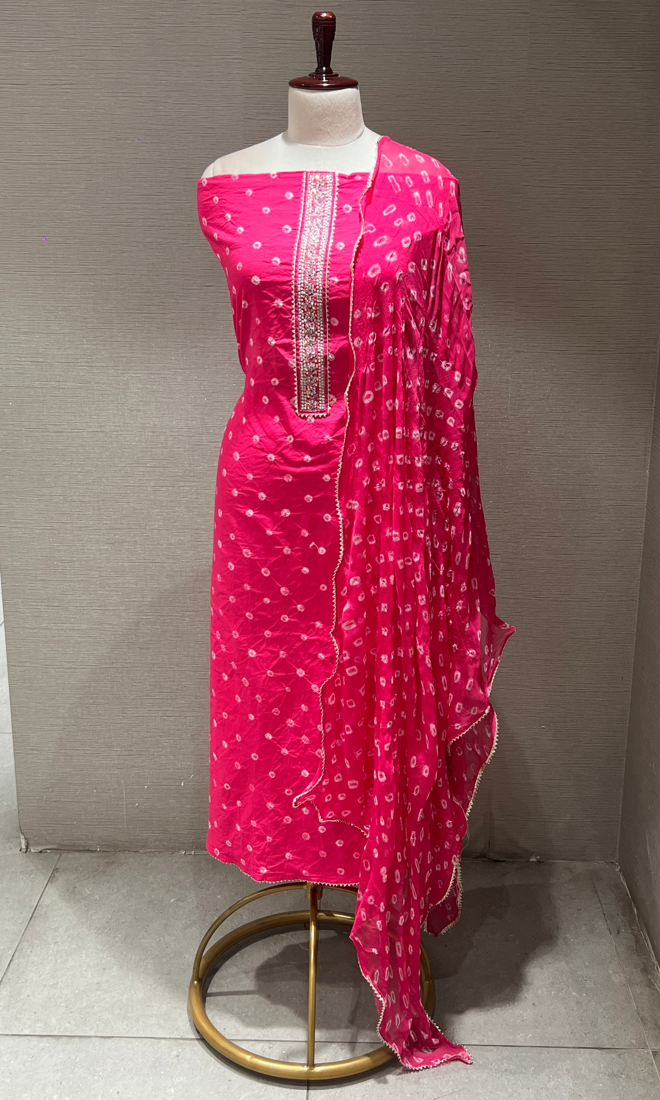Pink dress material