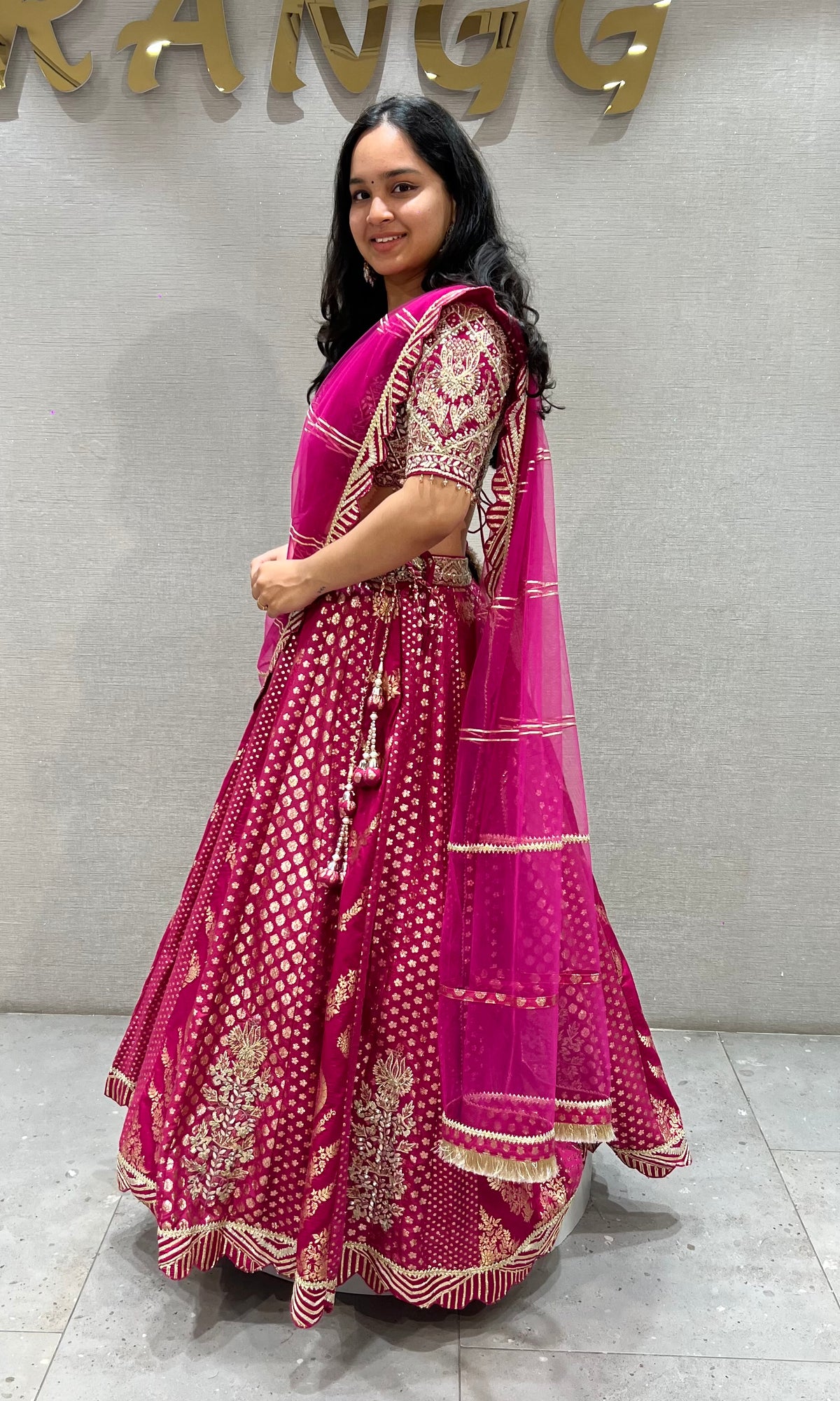 Rani Banarasi Golden Intricate Embroidered Lehenga