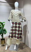 Wine Geometric digital pattern kurti with pants
