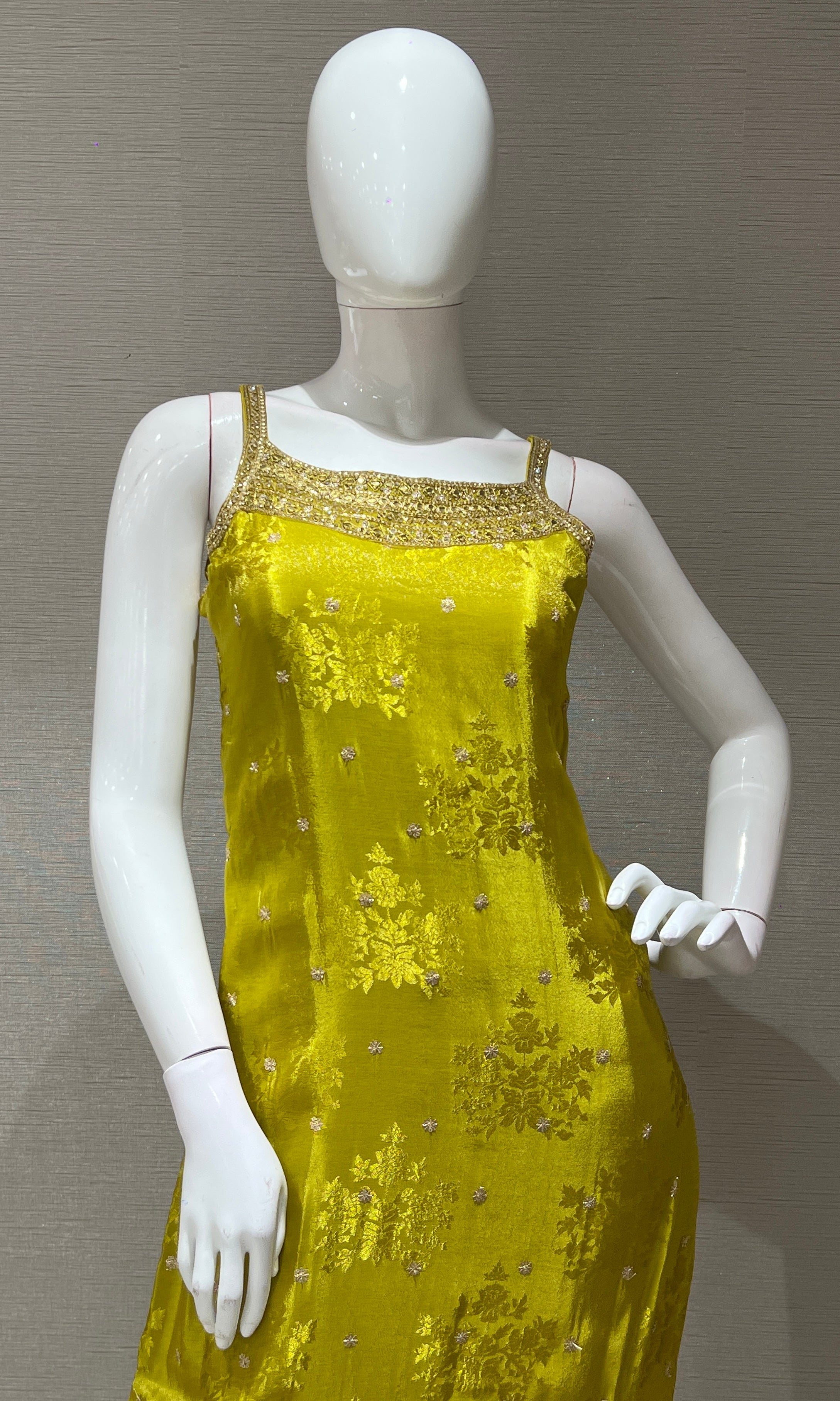 Mehandi greeN and gold embroidered KURTA SET