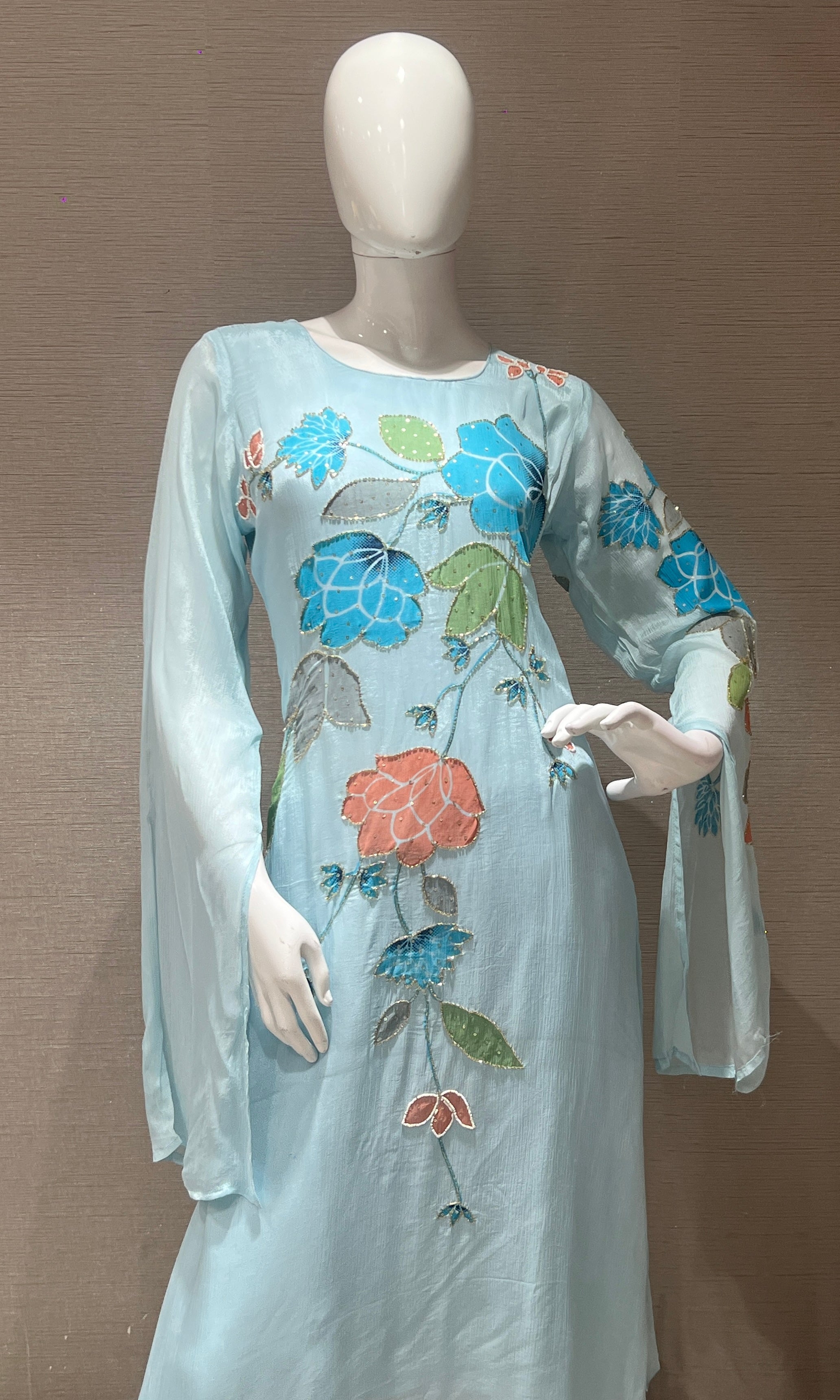 Sea blue kurta set
