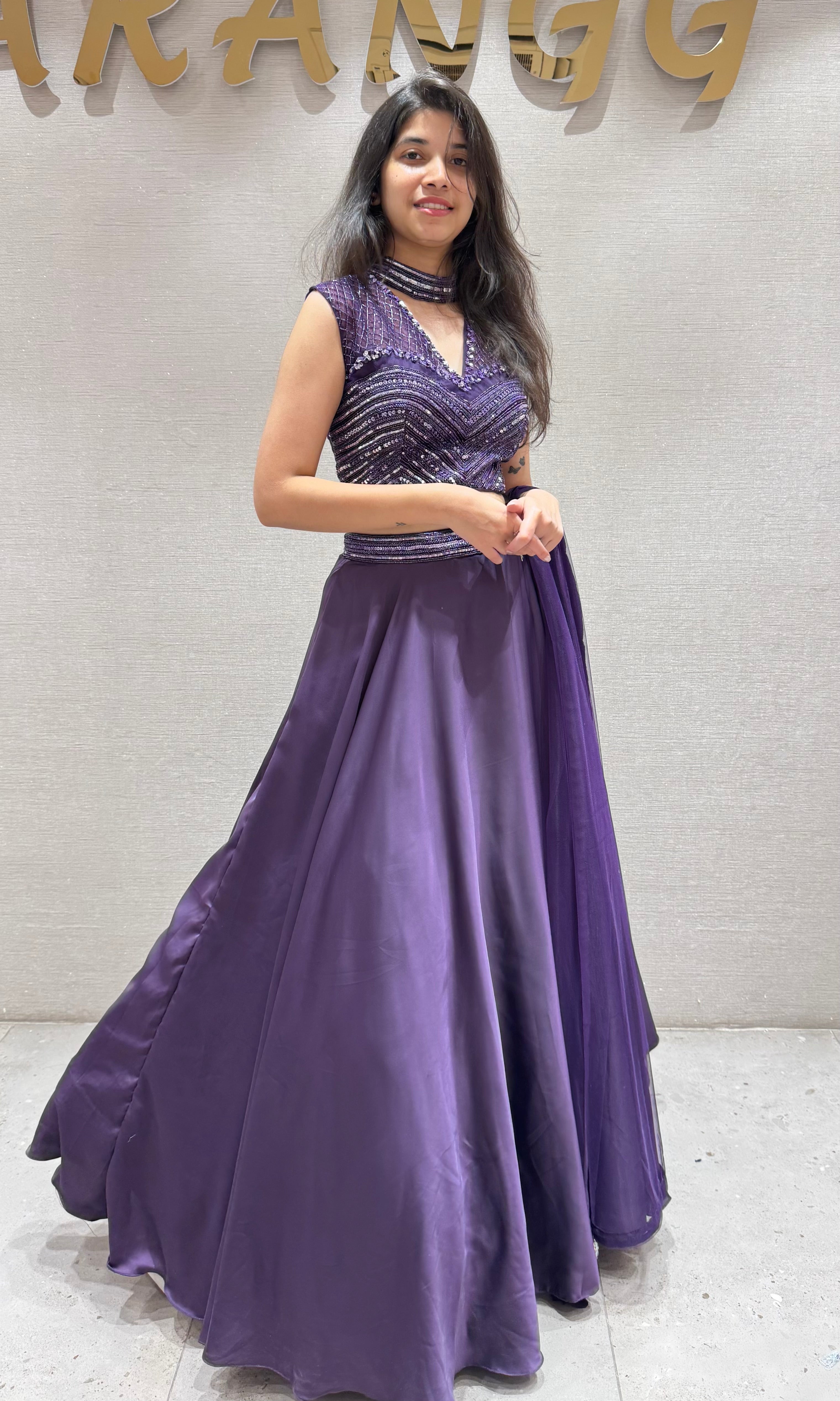 Purple Lehenga WITH CORSET BLOUSE