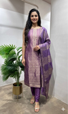Purple Banarasi Silk DRESS MATERIAL