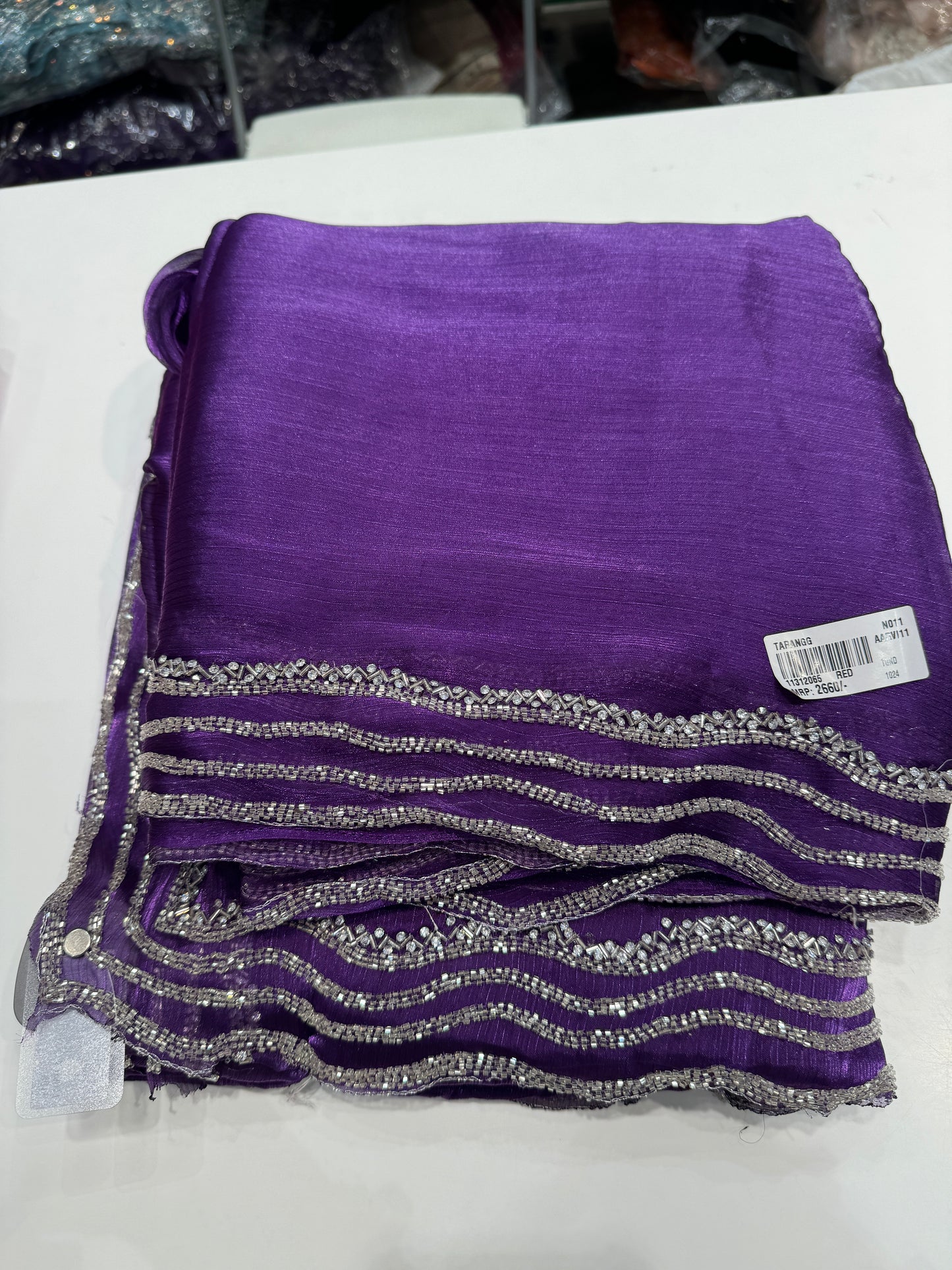 Purple saree 7777