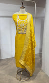 Yellow Floral Tissue dress material
