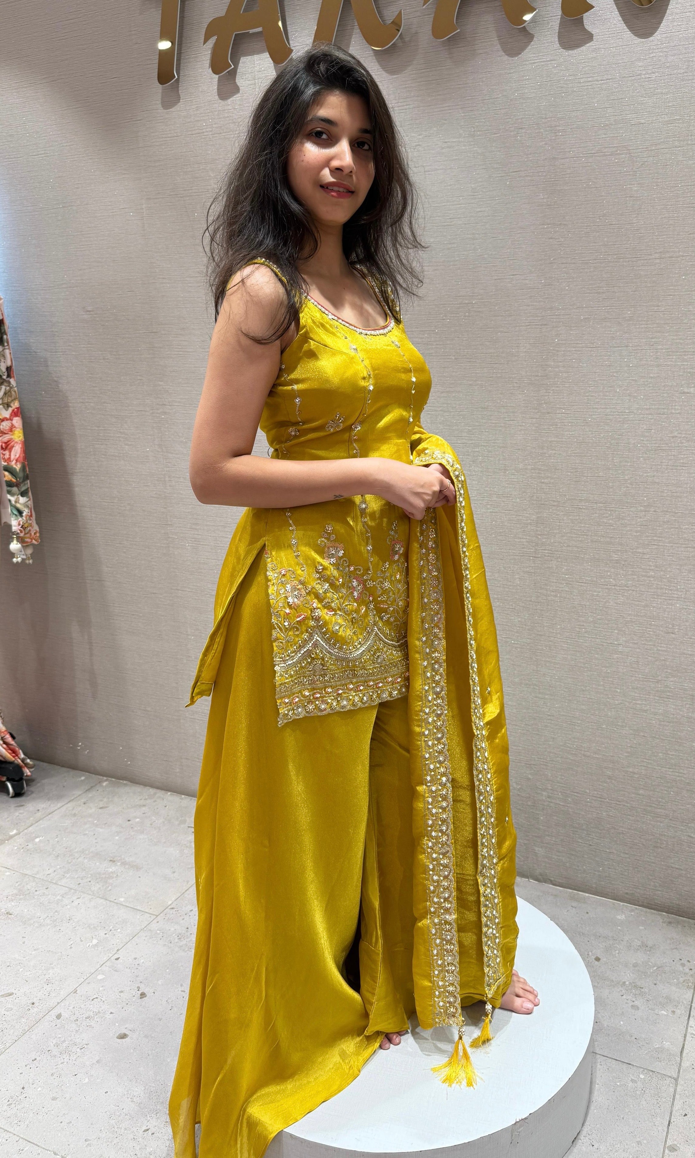 Marigold Glow Embroidered Palazzo