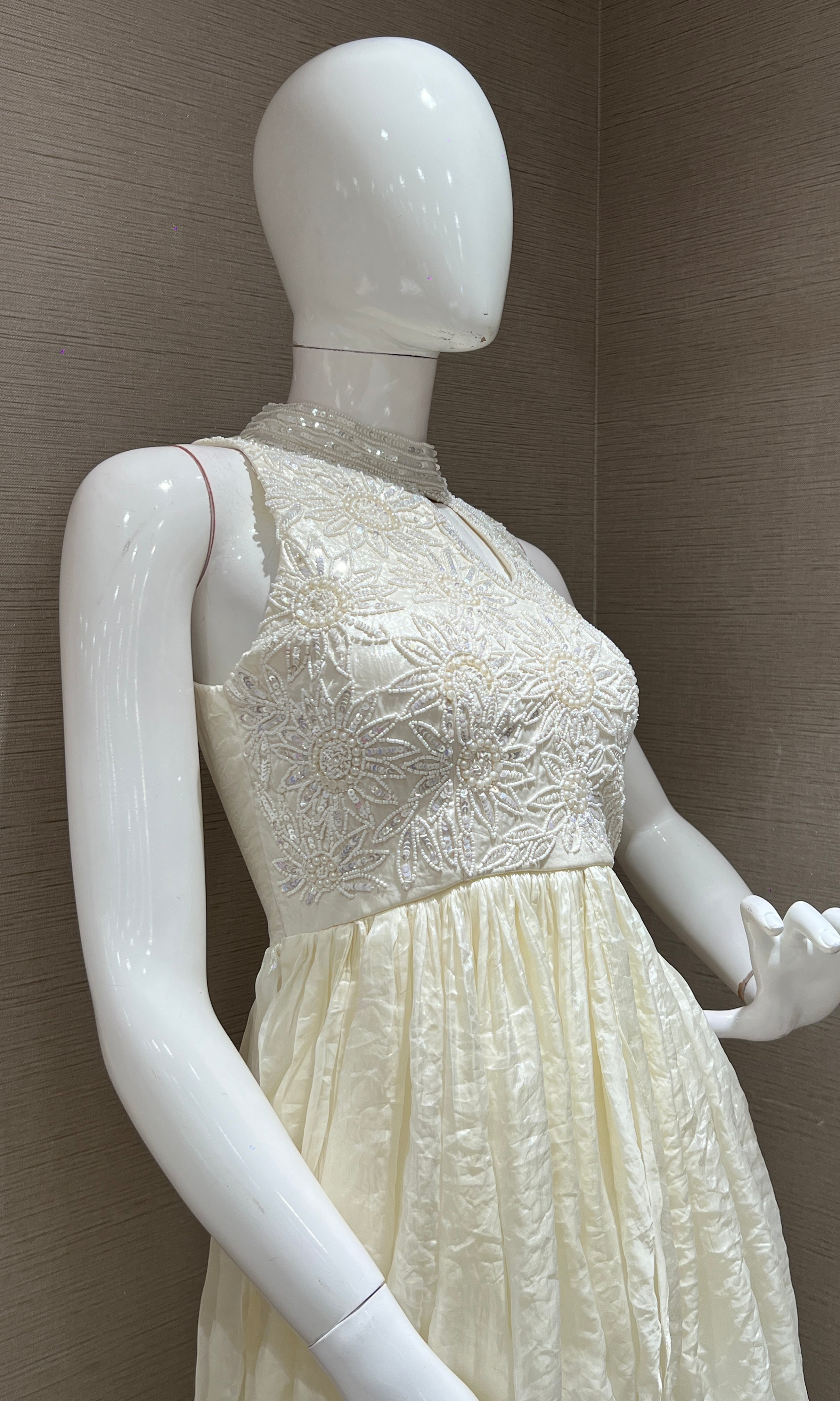 ivory white palazzo with peplum blouse