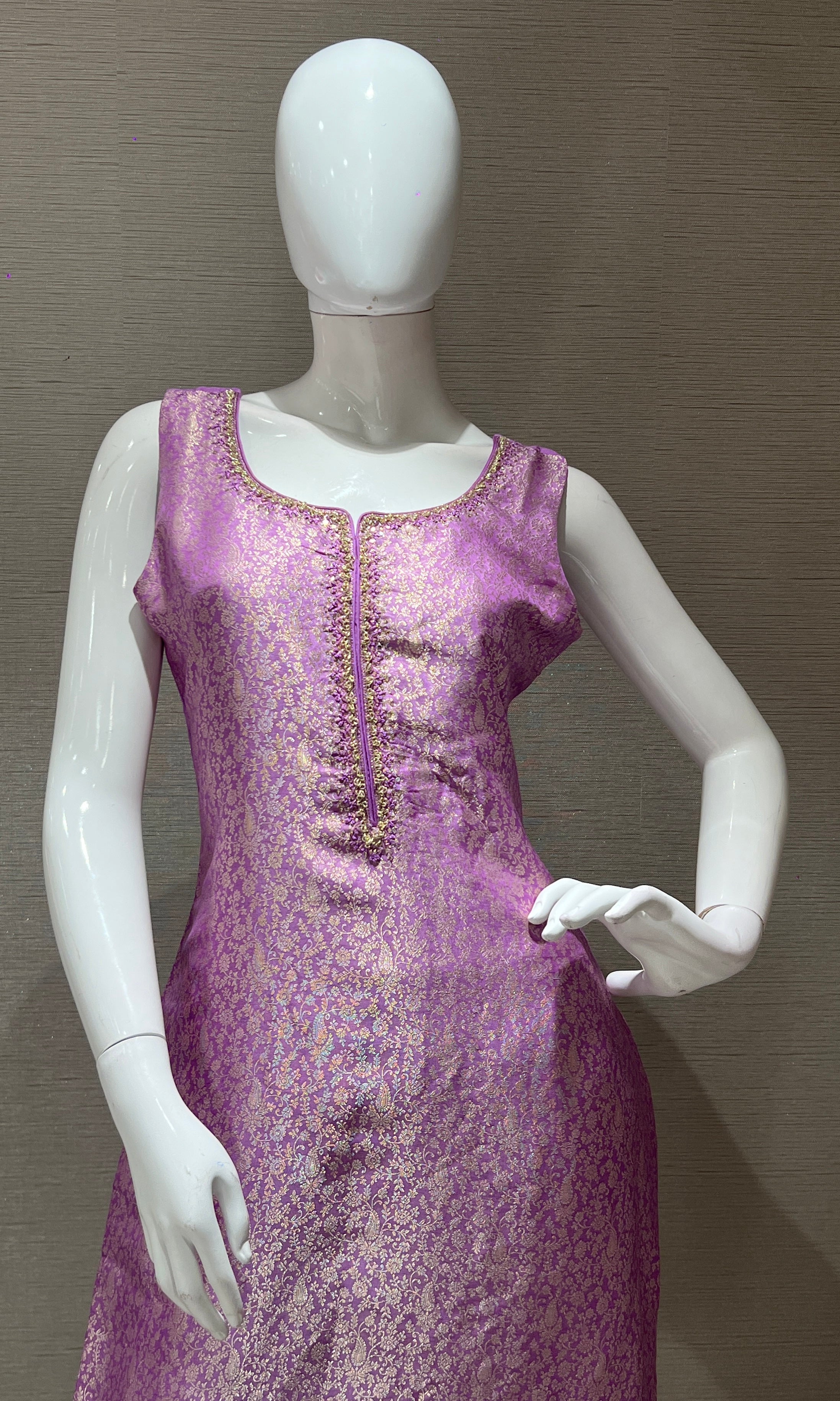 Light purple Brocade Kurta Set