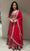 Rani pink intricate zari and sequence LEHENGA