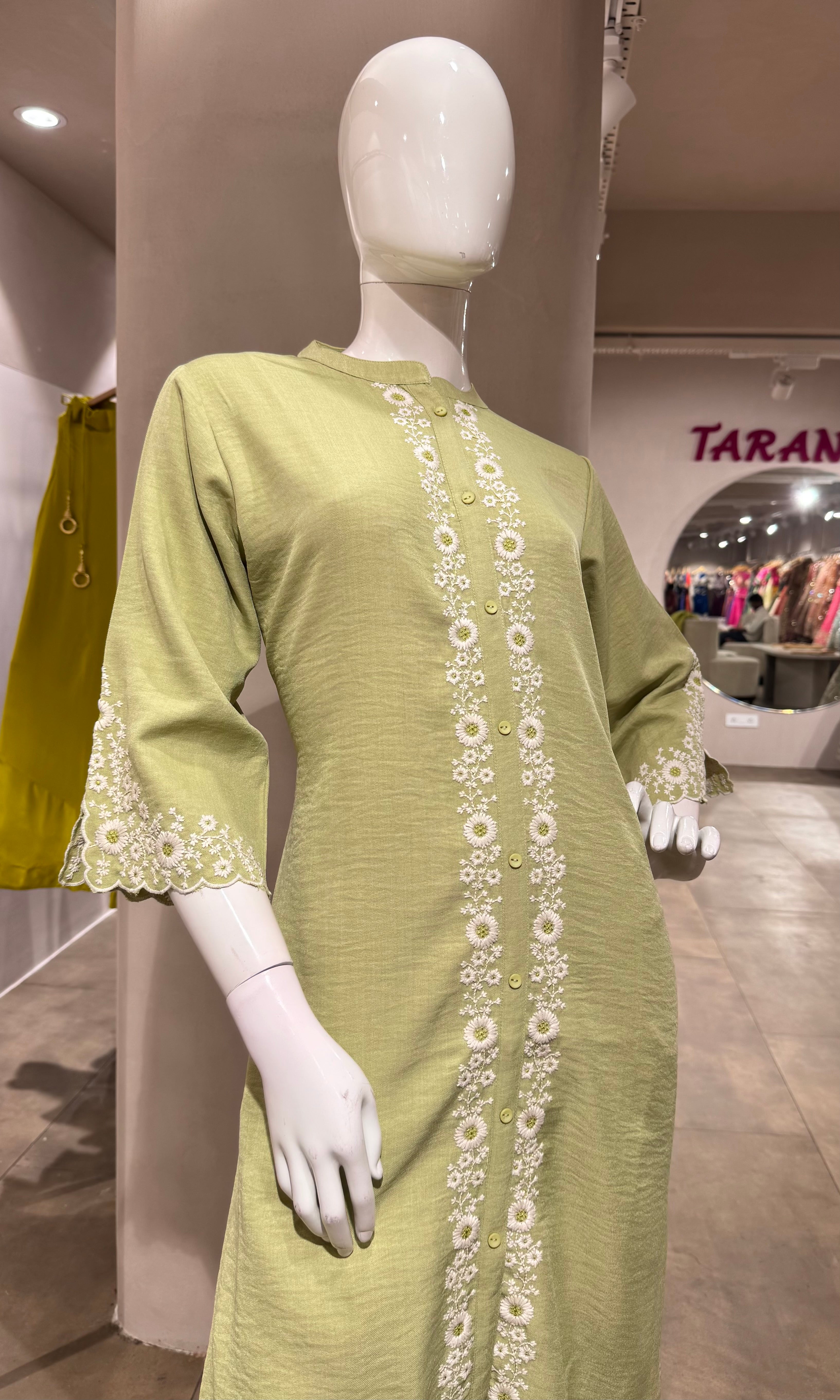 GREEN ETHNIC KURTI TOP