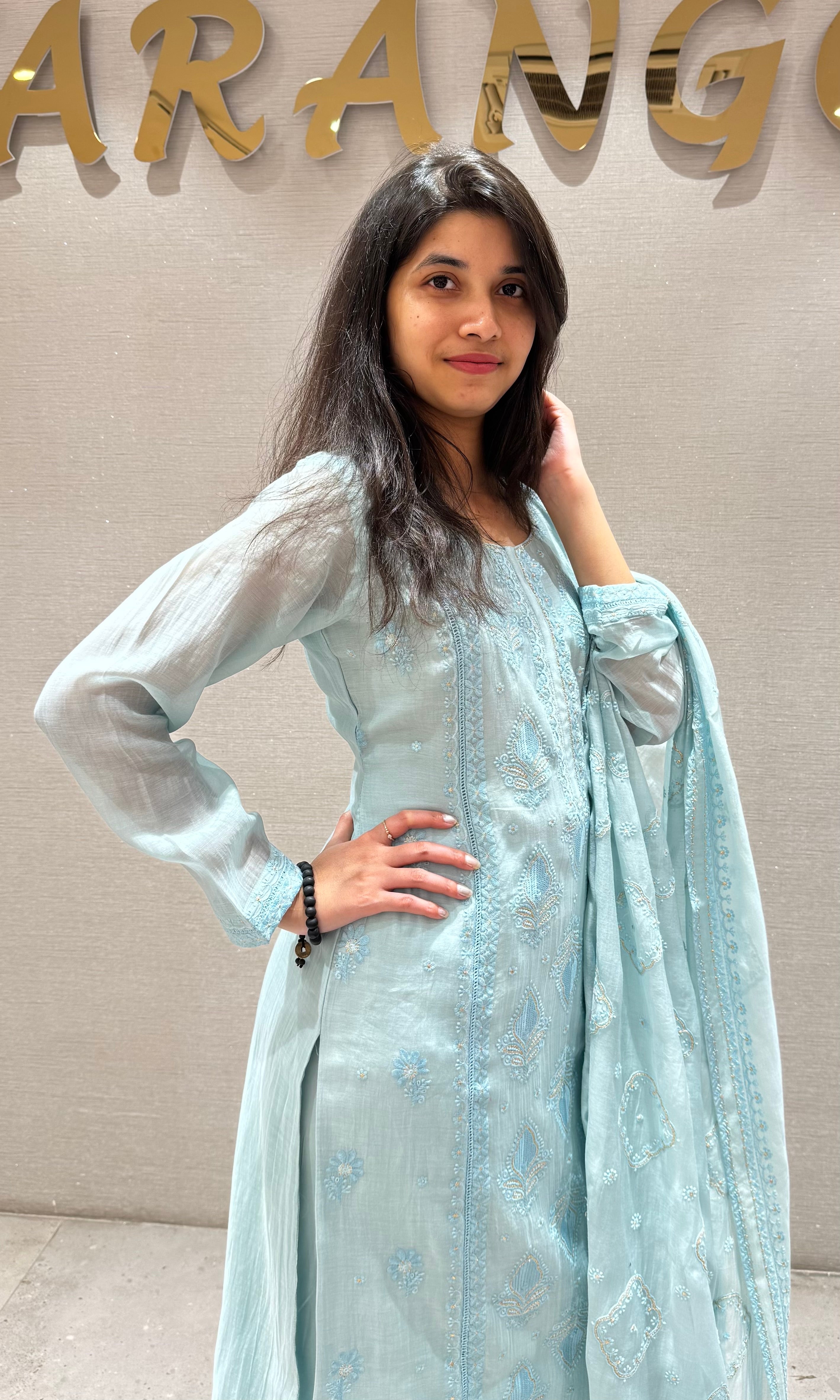 AQUA BLUE KURTA SET