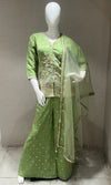 Pista Green Floral Embroidered Palazzo set