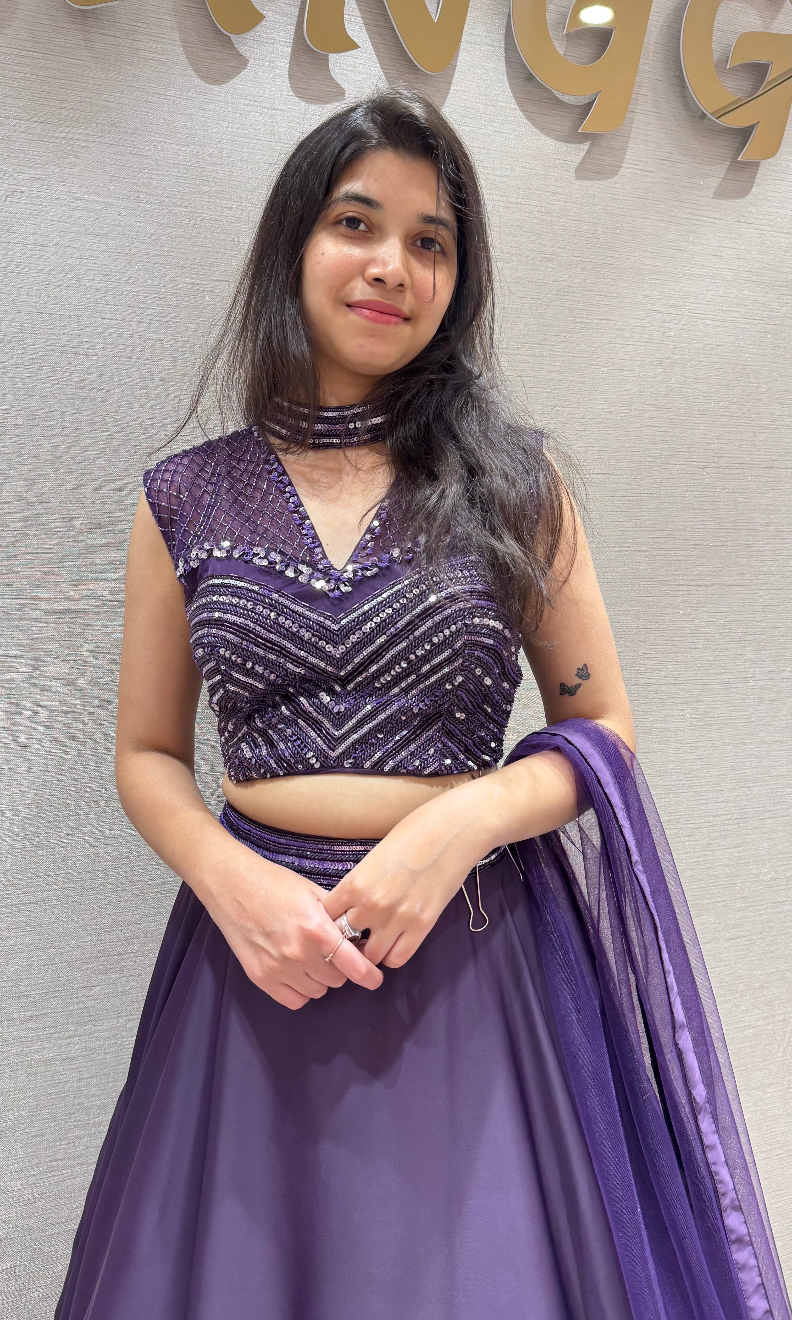 Purple Lehenga WITH CORSET BLOUSE