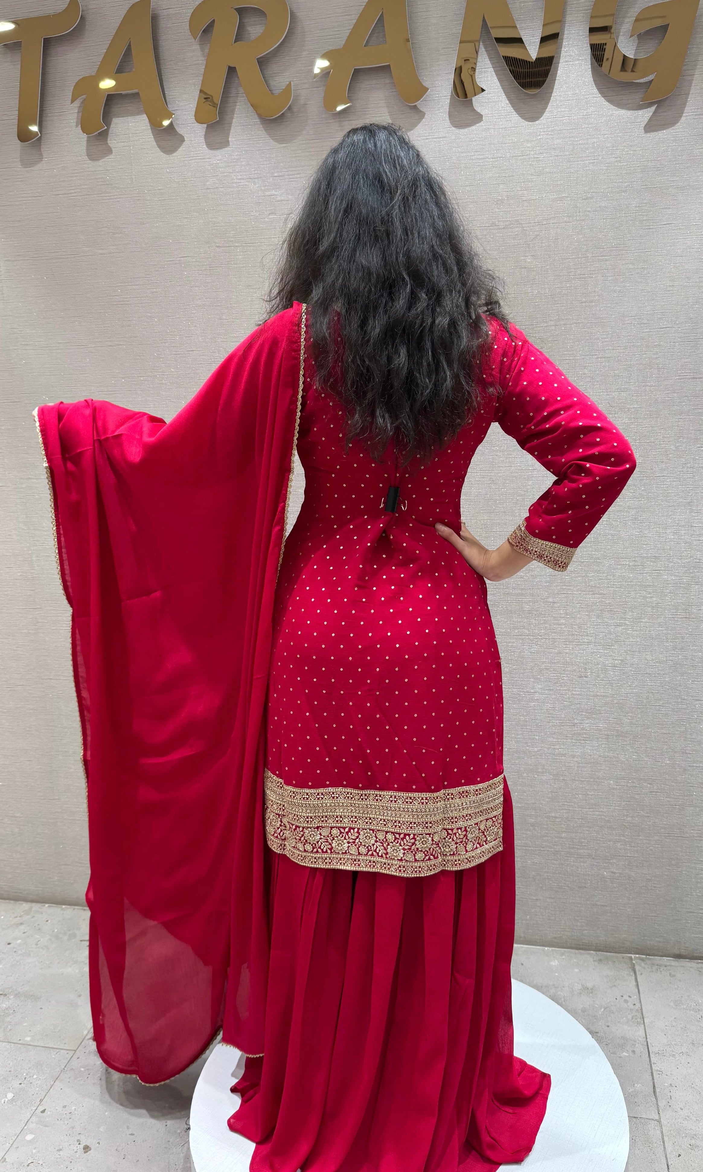Ruby Radiance Sharara Set